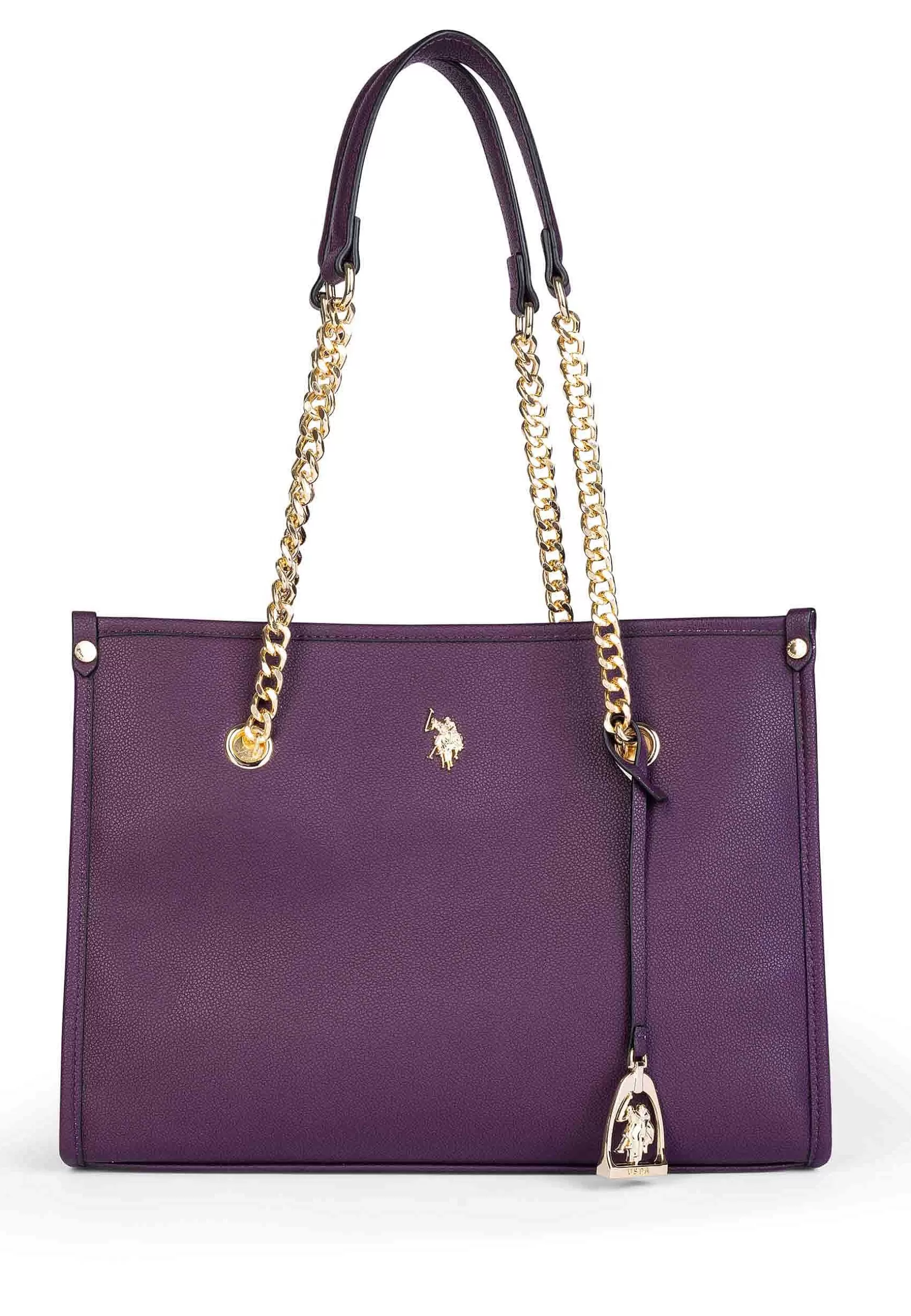 Borsa Shopping Donna In Eco Pelle Viola Con Manici A Catena Jones Shopping*U.S. Polo Assn Flash Sale