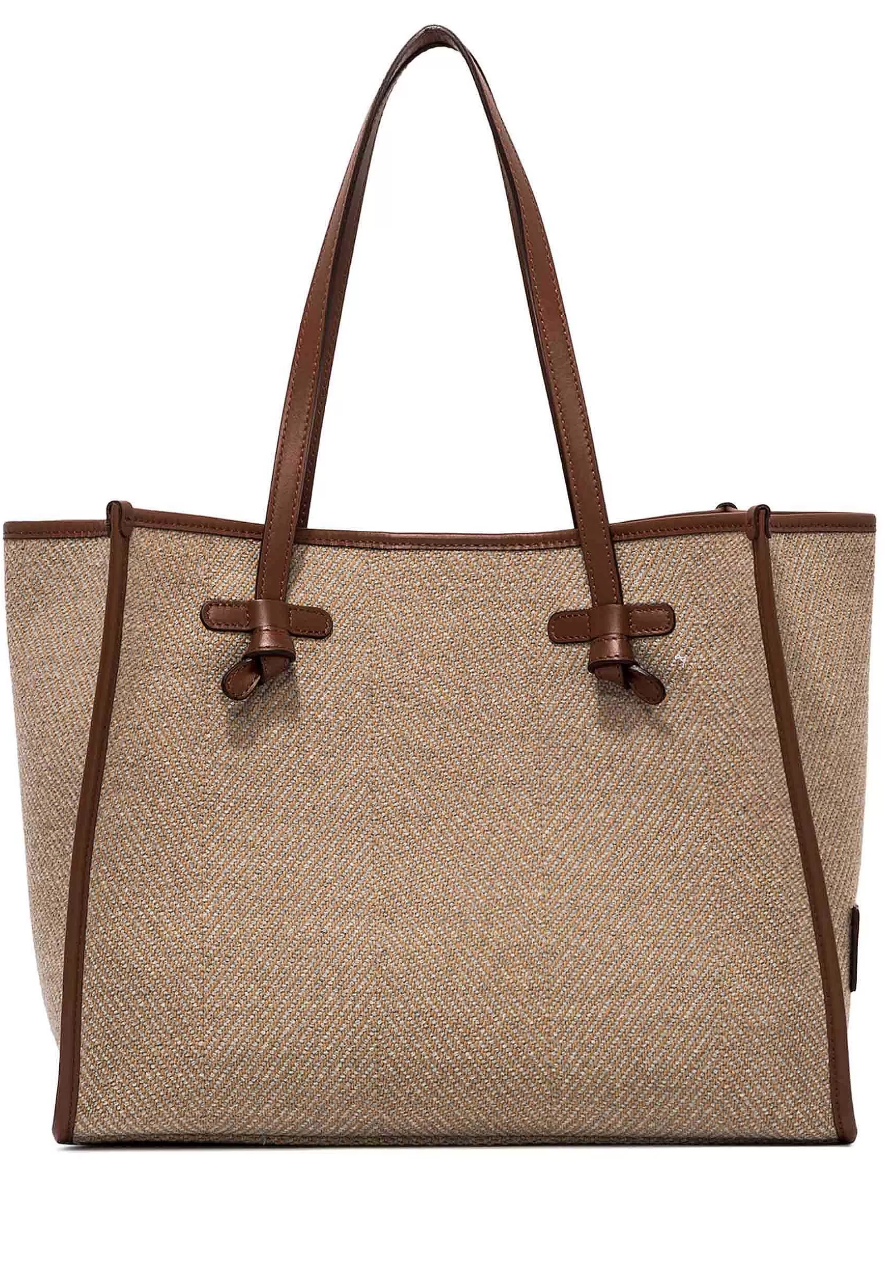 Borsa Shopping Donna In Spigato Cammello Con Doppi Manici In Pelle*Marcella Club Online