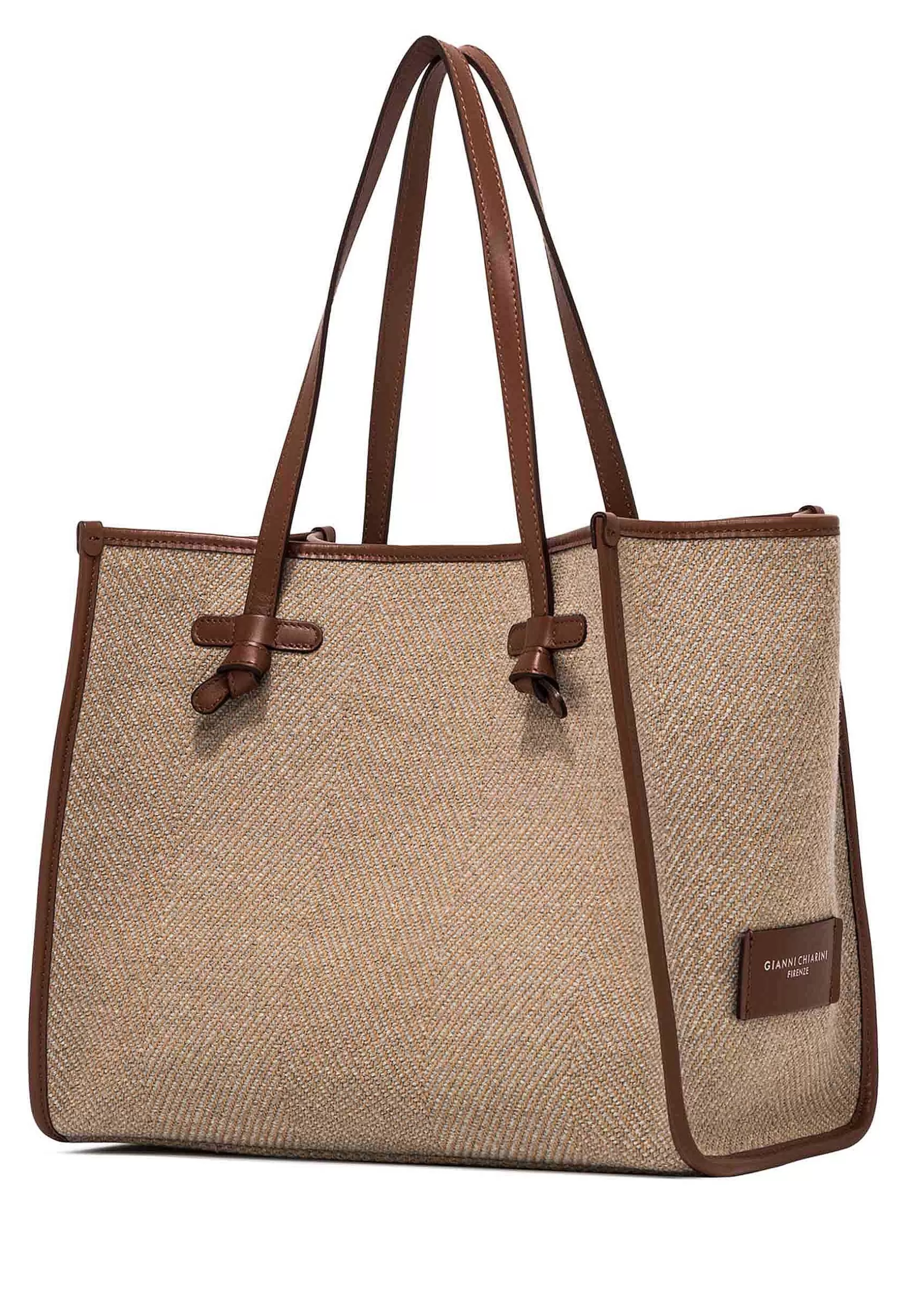 Borsa Shopping Donna In Spigato Cammello Con Doppi Manici In Pelle*Marcella Club Online