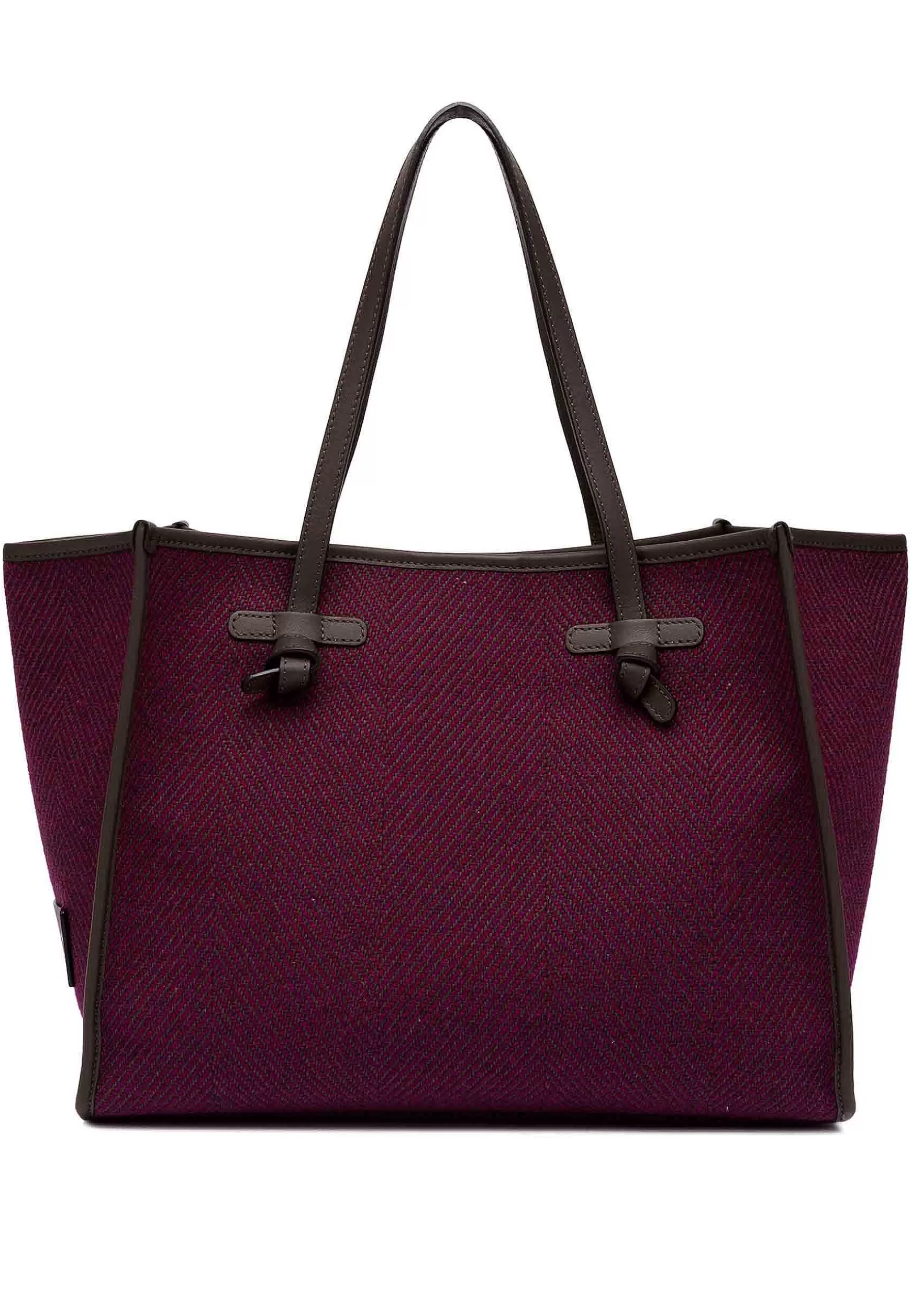 Borsa Shopping Donna In Spigato Rosso Con Doppi Manici In Pelle*Marcella Club Cheap