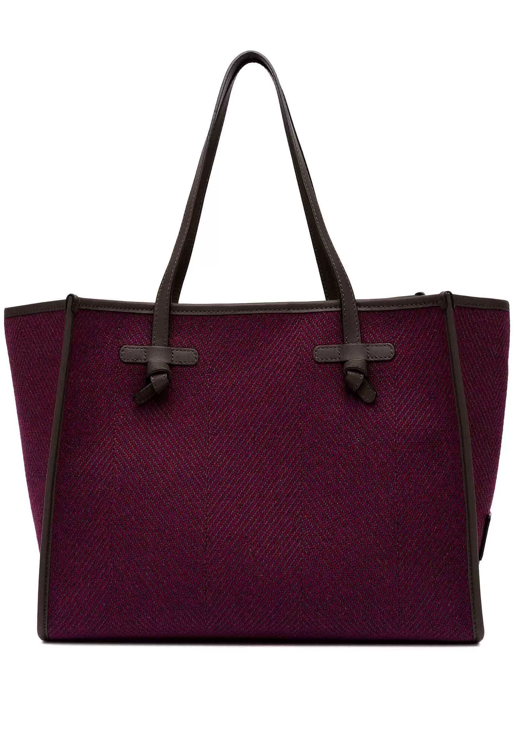 Borsa Shopping Donna In Spigato Rosso Con Doppi Manici In Pelle*Marcella Club Cheap