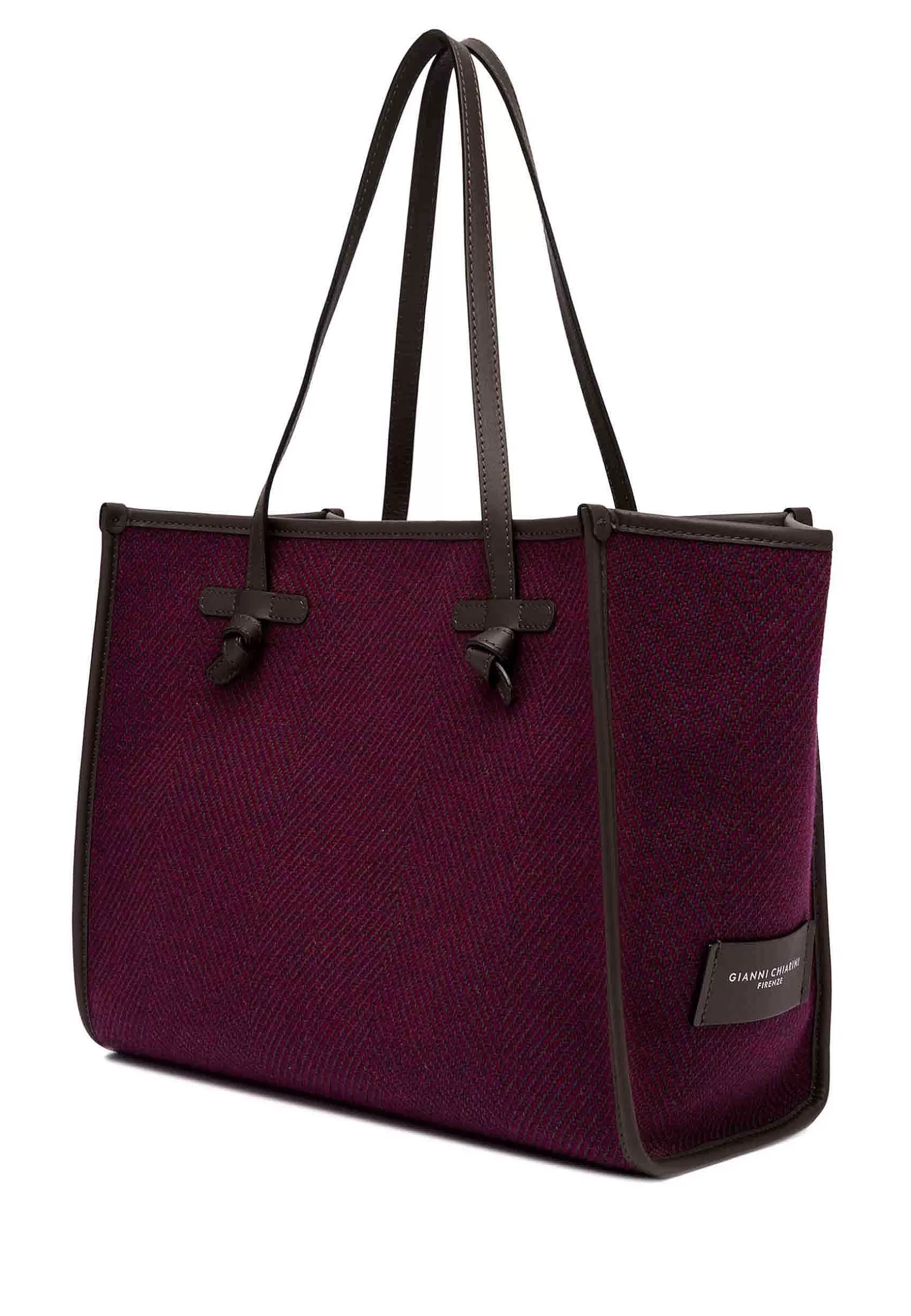 Borsa Shopping Donna In Spigato Rosso Con Doppi Manici In Pelle*Marcella Club Cheap