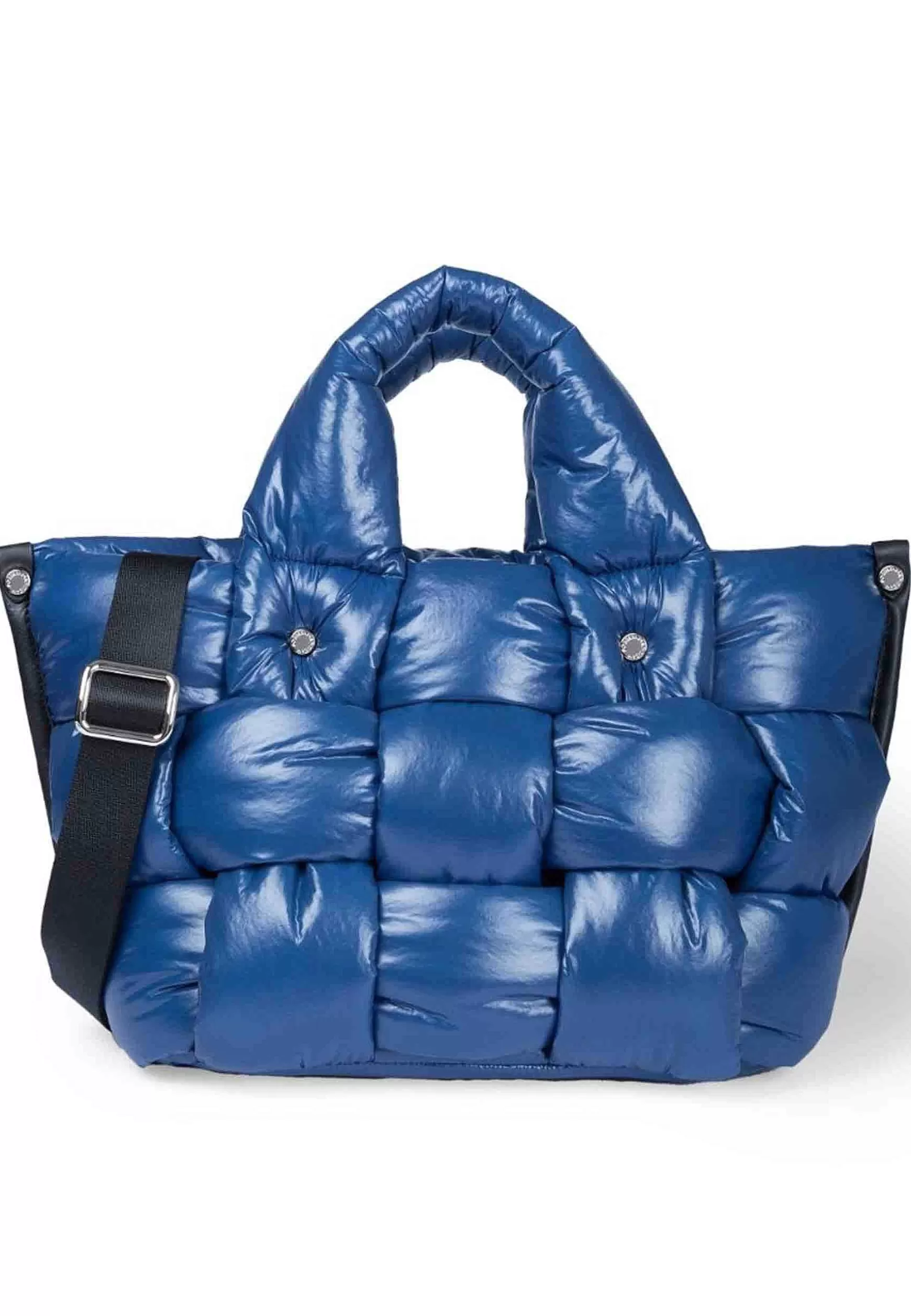 Borsa Shopping Donna In Tessuto Blu Intrecciato Imbottito E Soffice Con Tracolla In Tessuto*Roberta Gandolfi Cheap