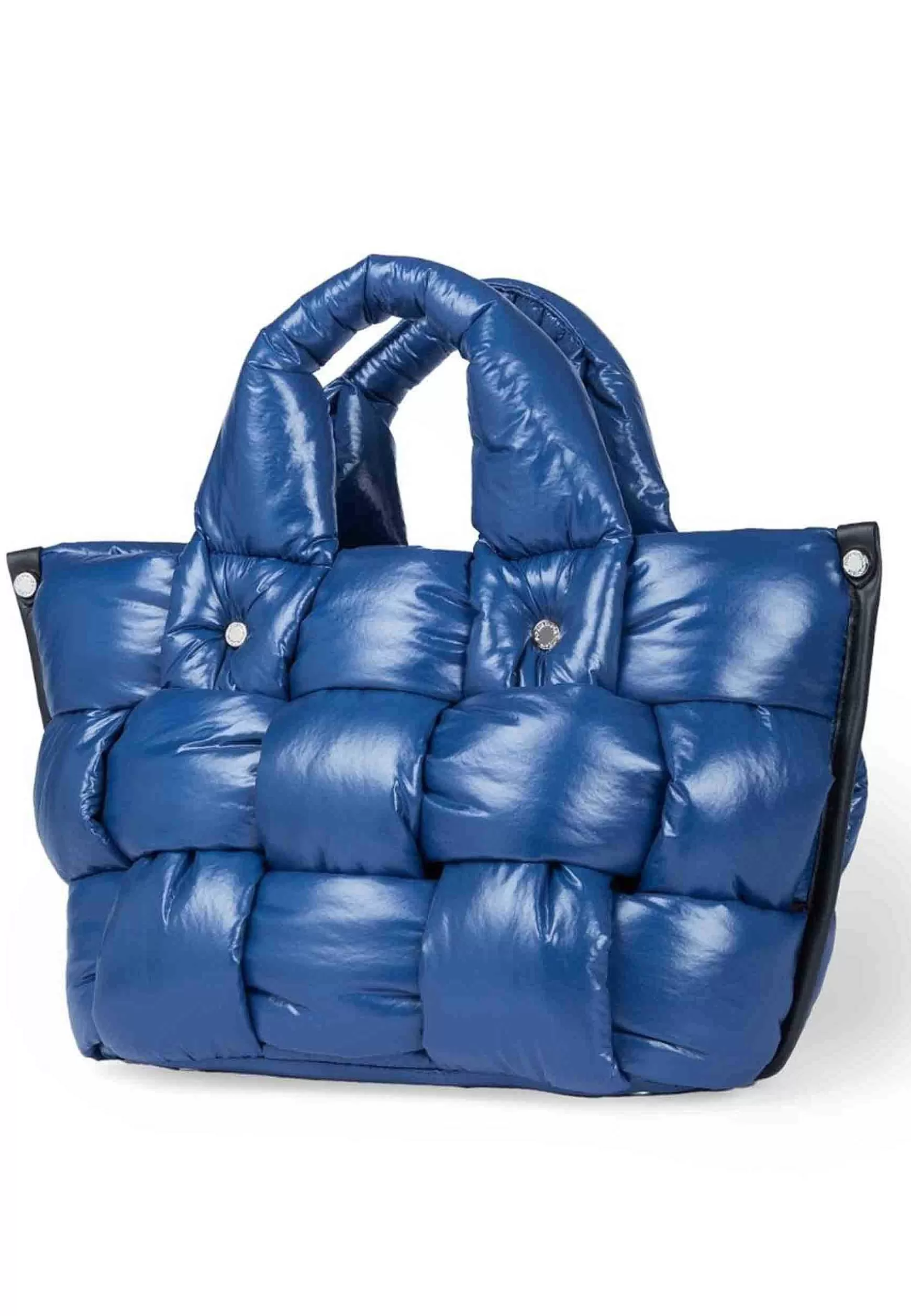 Borsa Shopping Donna In Tessuto Blu Intrecciato Imbottito E Soffice Con Tracolla In Tessuto*Roberta Gandolfi Cheap