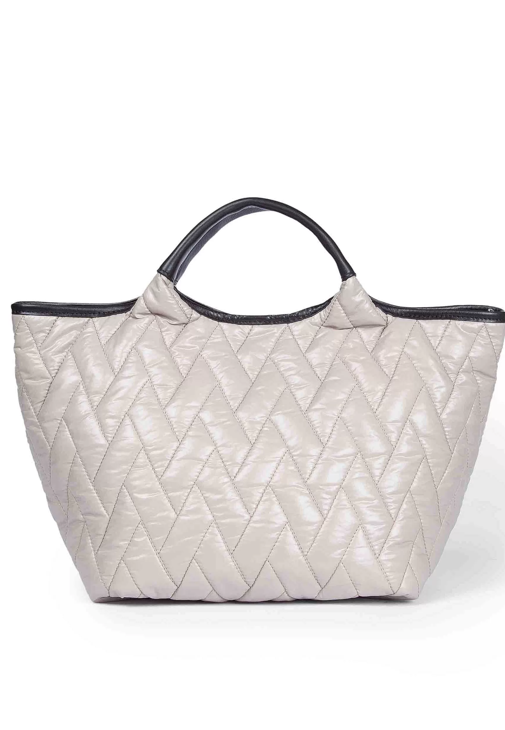 Borsa Shopping Donna In Tessuto Imbottito Beige Con Tracolla In Tessuto E Doppi Manici*Roberta Gandolfi Hot