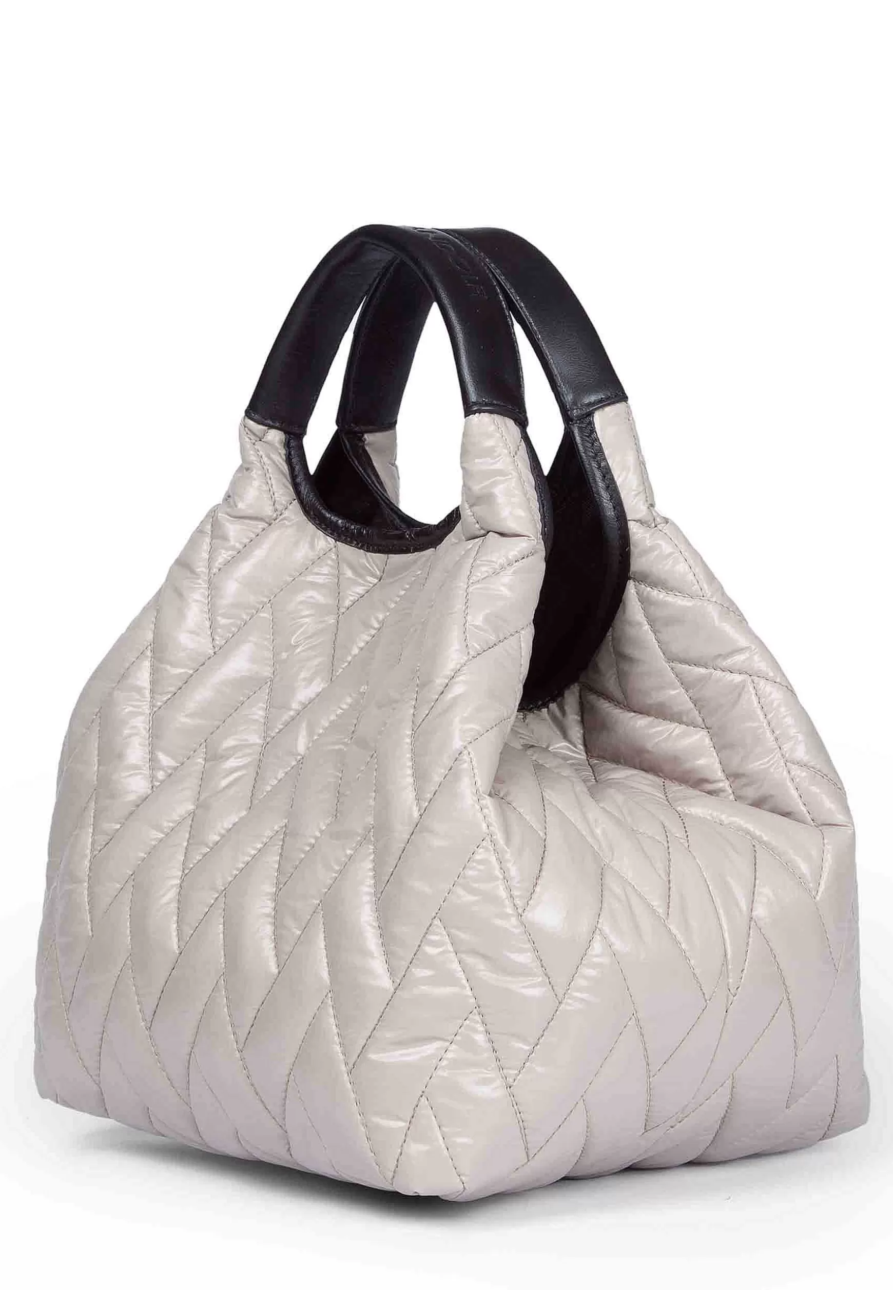 Borsa Shopping Donna In Tessuto Imbottito Beige Con Tracolla In Tessuto E Doppi Manici*Roberta Gandolfi Hot