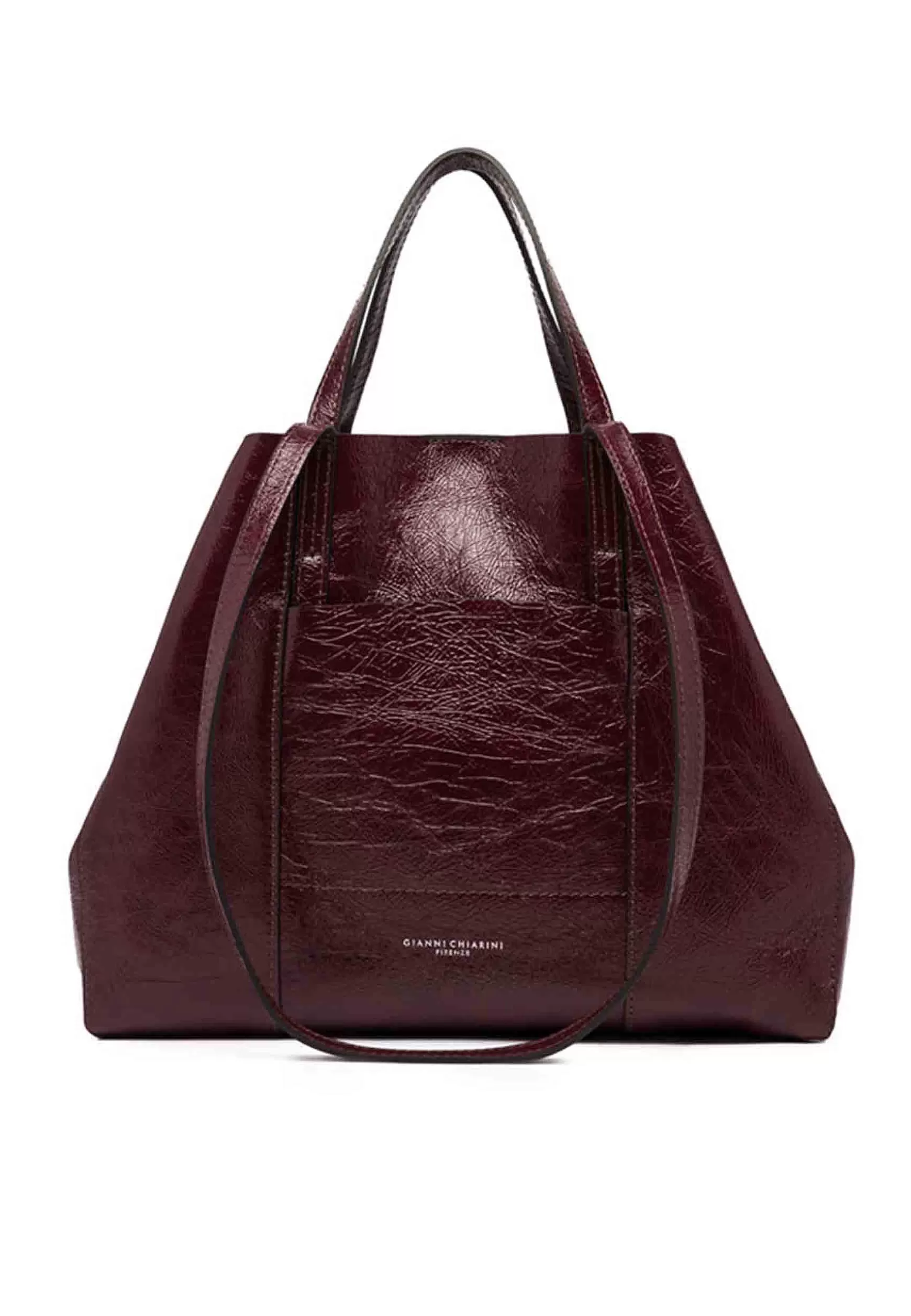 Borsa Shopping Donna Super Light In Naplack Rubino Con Doppi Manici*Gianni Chiarini Best