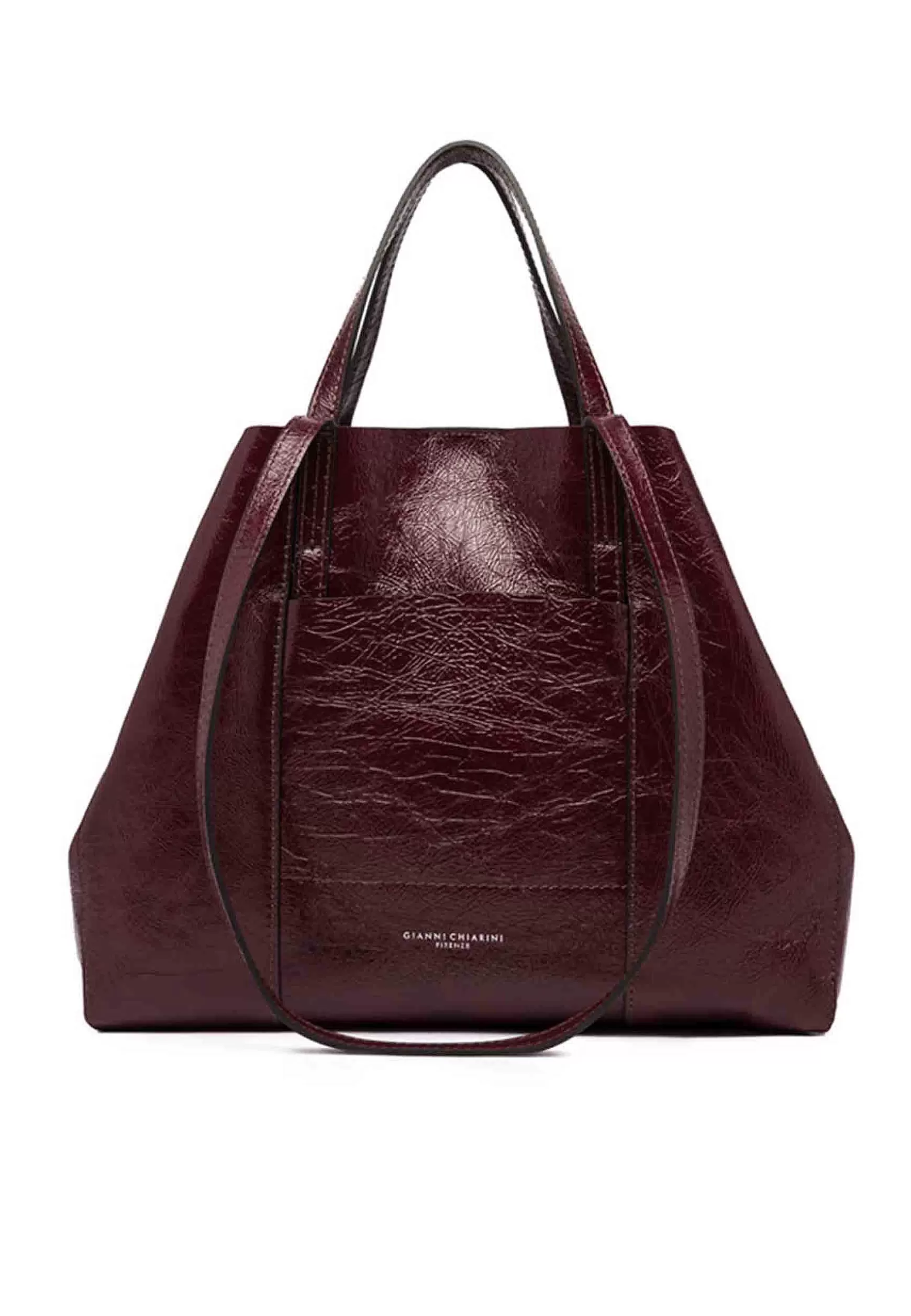 Borsa Shopping Donna Super Light In Naplack Rubino Con Doppi Manici*Gianni Chiarini Best