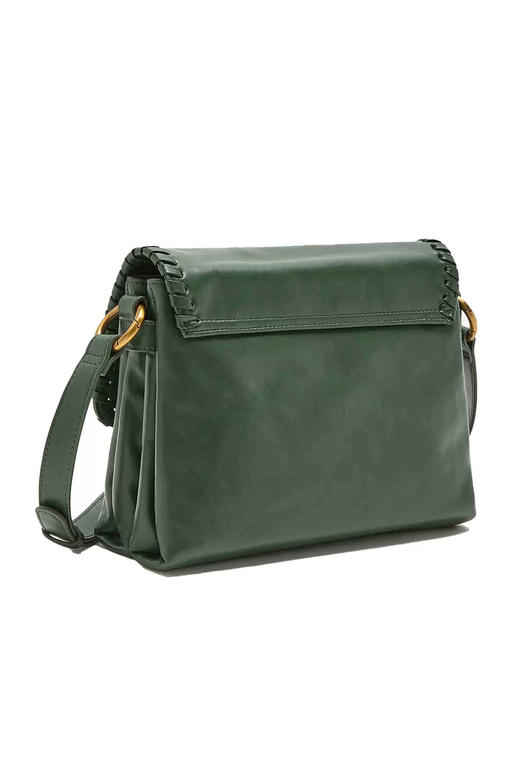 Borsa Tracolla Donna Tresse In Pelle Verde Con Rosone*Maliparmi Best