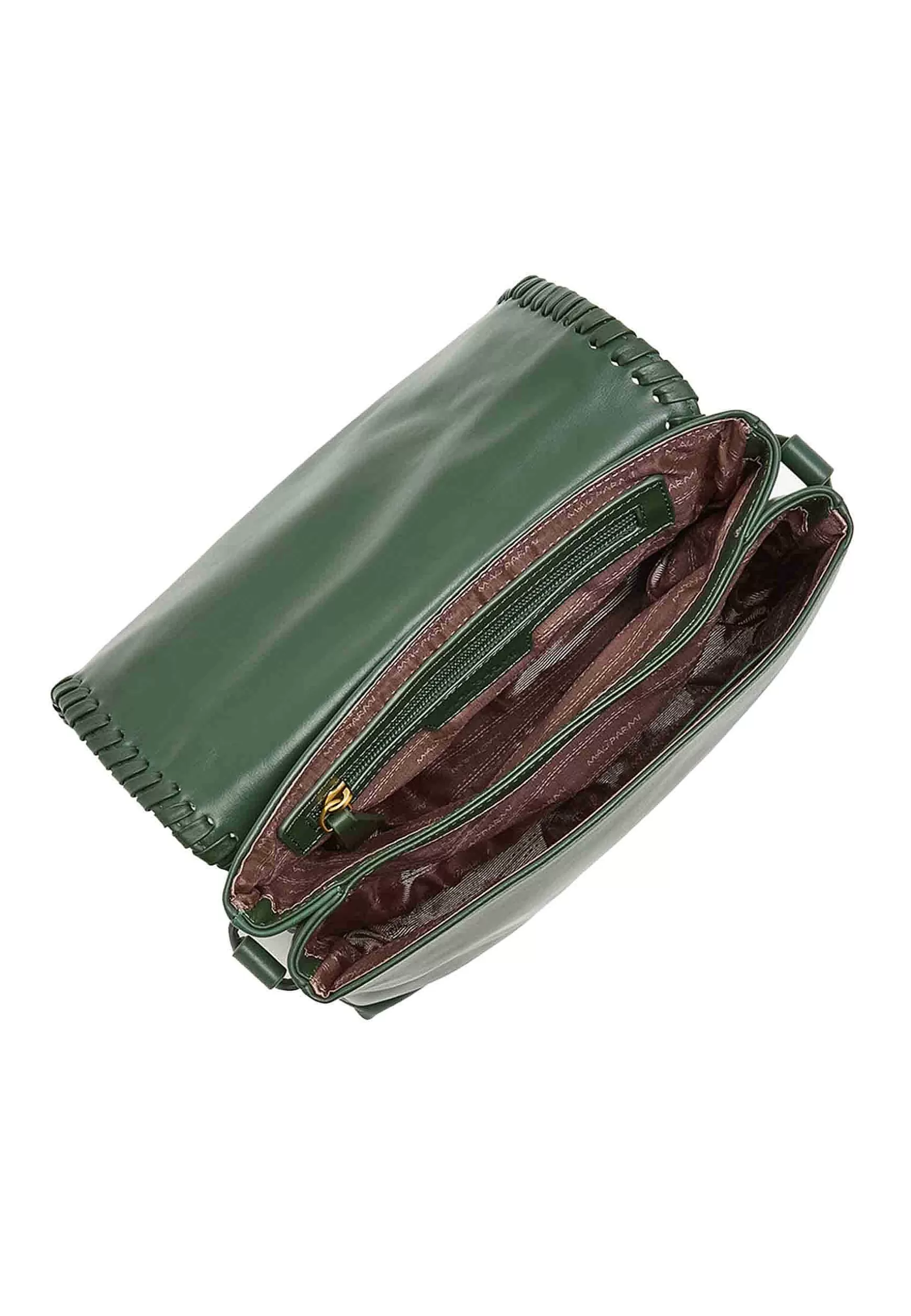 Borsa Tracolla Donna Tresse In Pelle Verde Con Rosone*Maliparmi Best