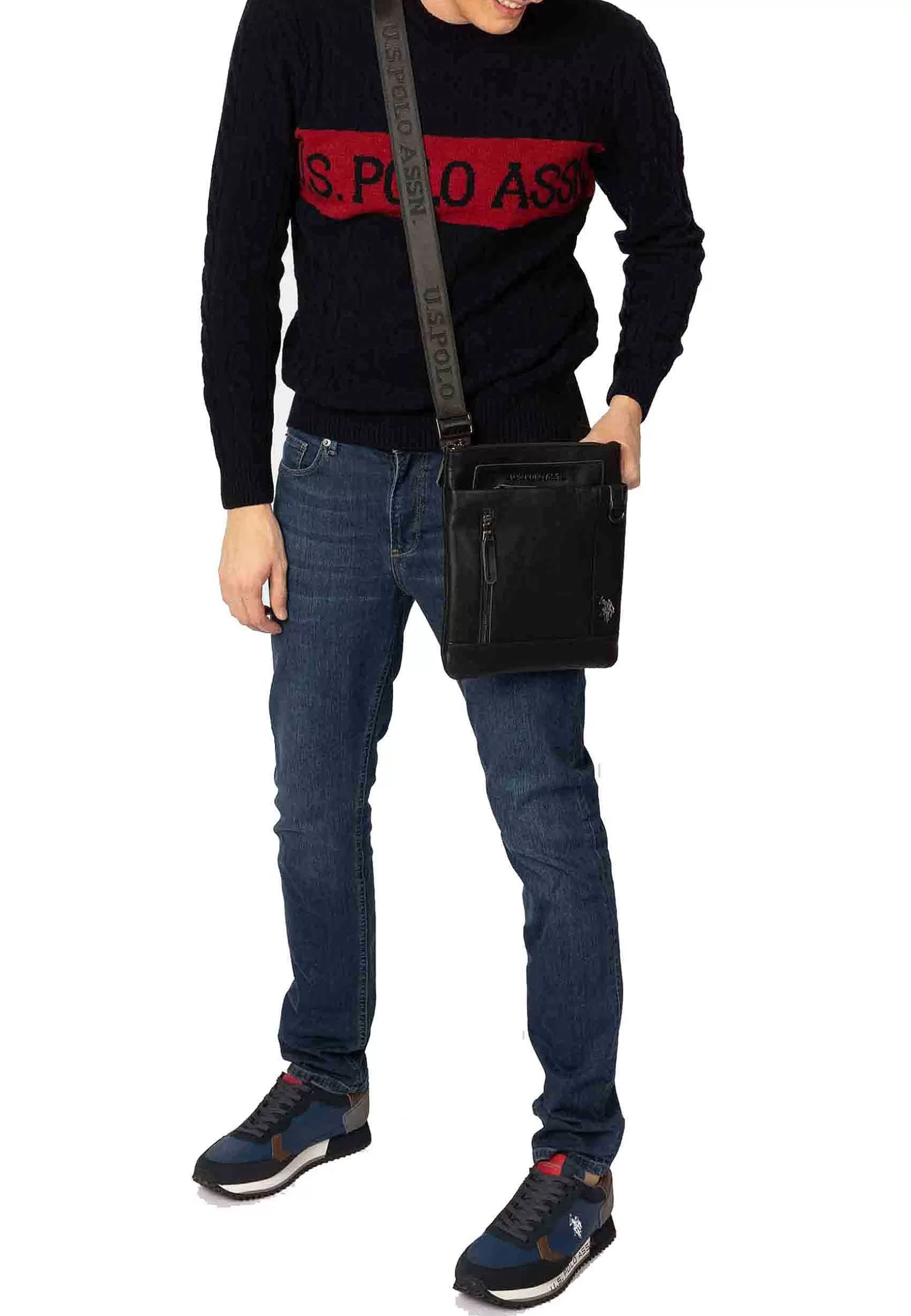 Borsello A Tracolla Uomo In Eco Pelle Nero Cambridge*U.S. Polo Assn New