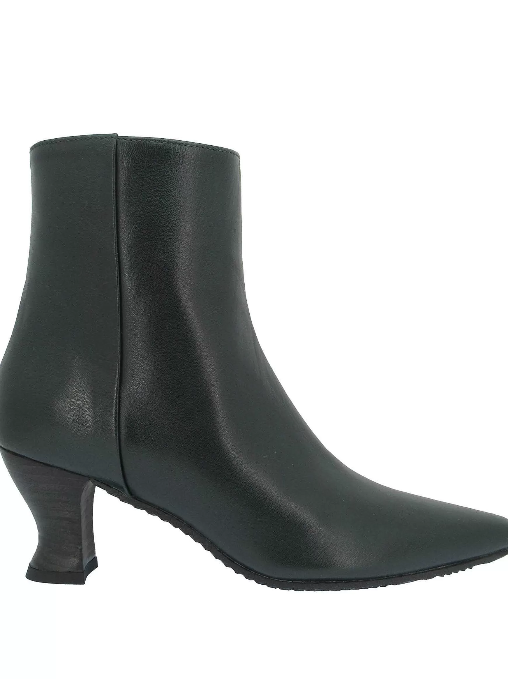 Calzature Donna Stivaletti In Pelle Verde Con Tacco In Cuoio Tono Su Tono** Best Sale