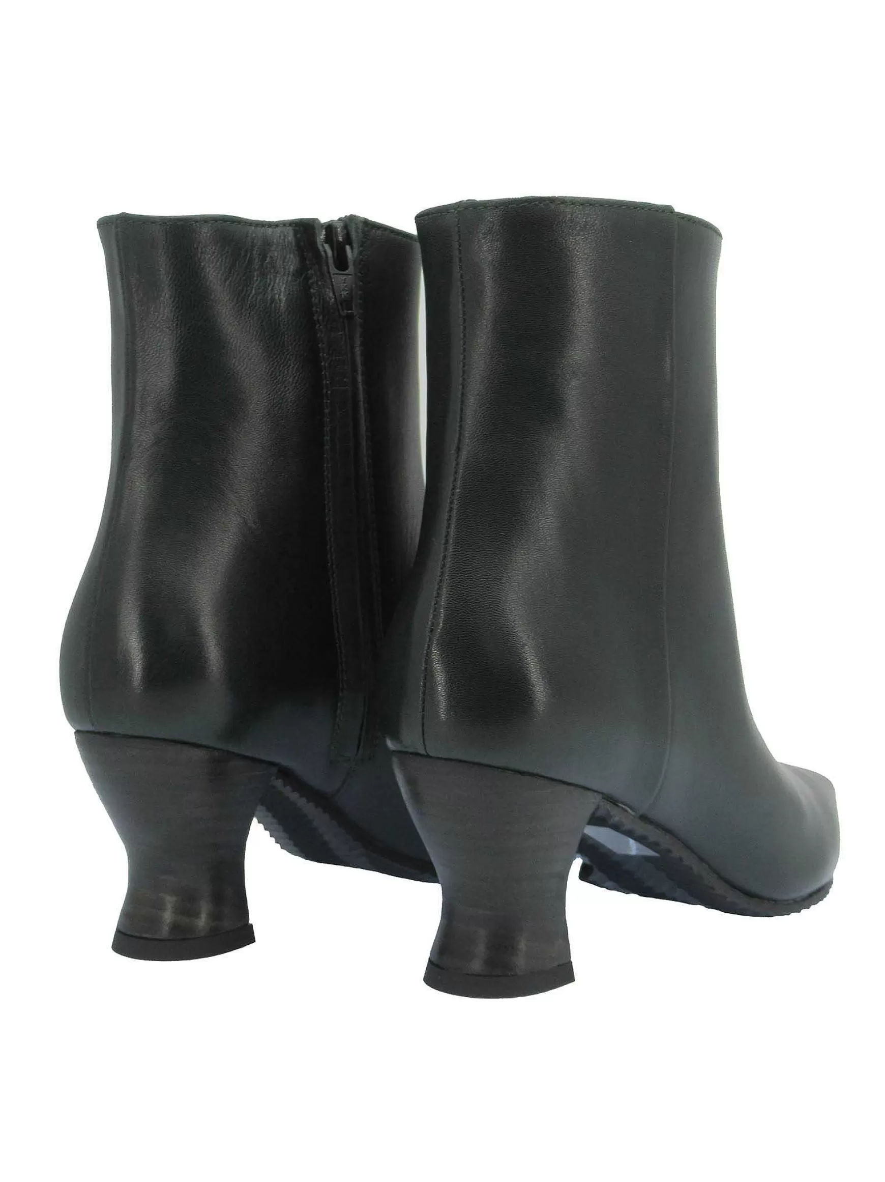 Calzature Donna Stivaletti In Pelle Verde Con Tacco In Cuoio Tono Su Tono** Best Sale