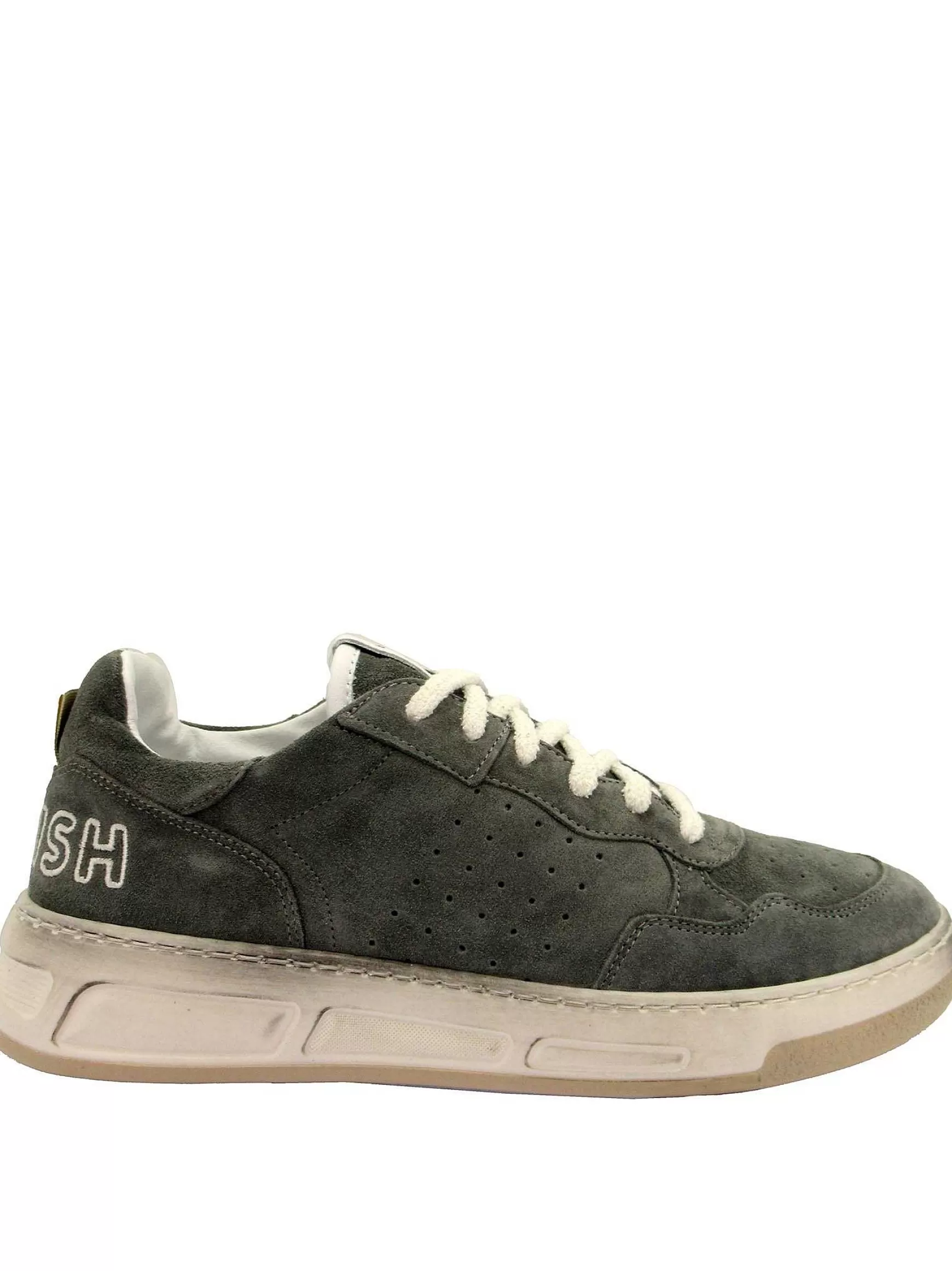Calzature Uomo Sneakers Stringate Hyper Rain In Camoscio Fango Fondo In Gomma Bianco Vintage*Womsh Sale