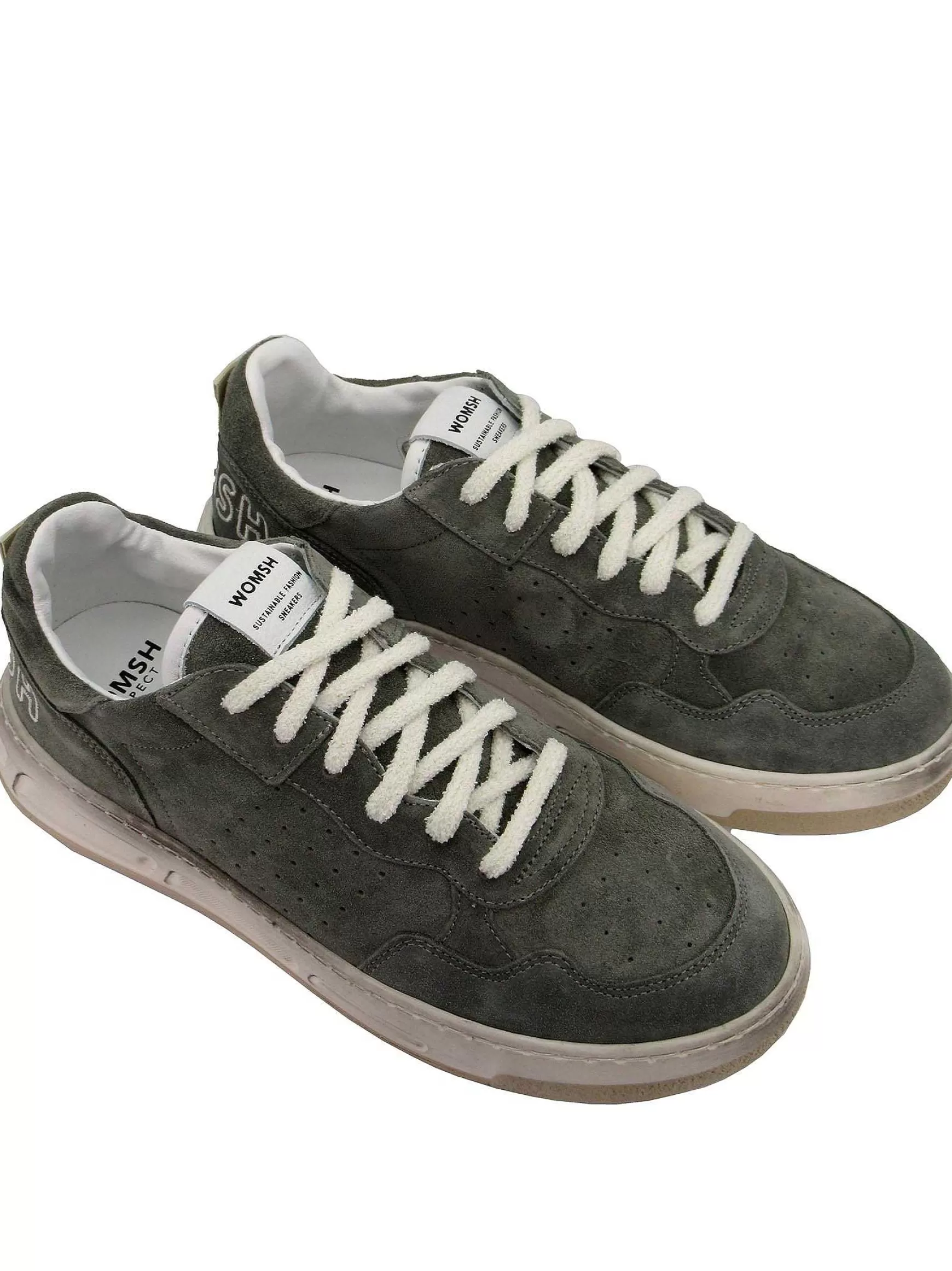 Calzature Uomo Sneakers Stringate Hyper Rain In Camoscio Fango Fondo In Gomma Bianco Vintage*Womsh Sale