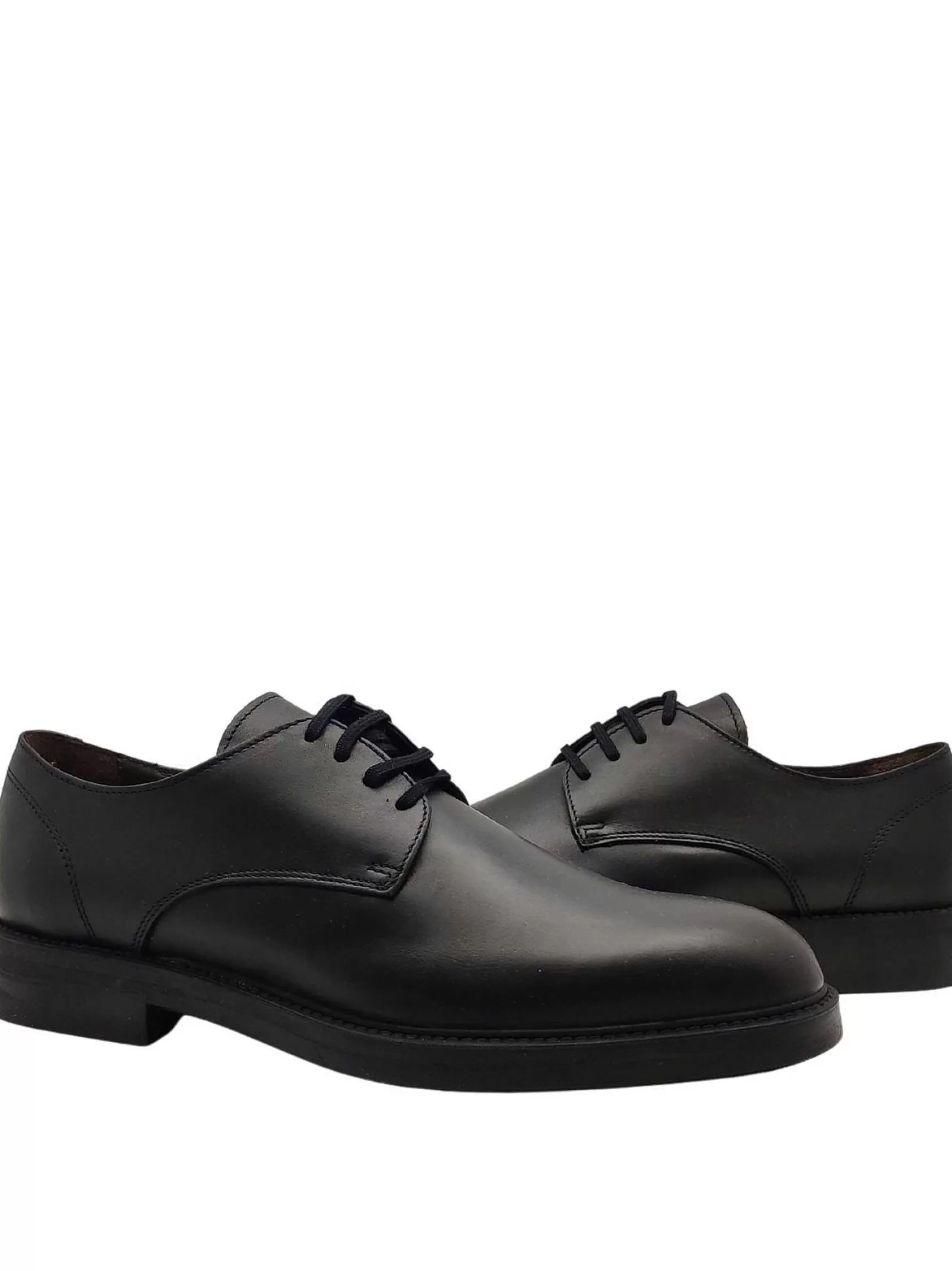 Calzature Uomo Stringate Waterproof In Pelle Nera Opaca Con Tomaia Liscia E Fondo In Gomma*Florsheim Clearance
