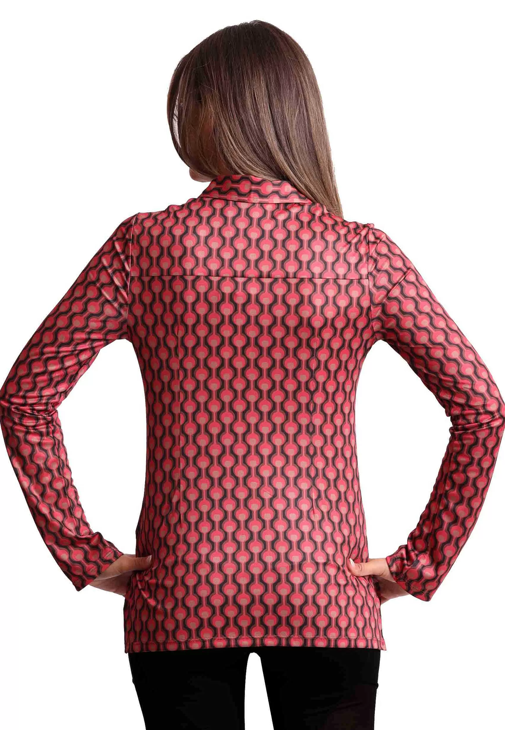 Camicie Donna Frieze In Jersey Tecnico Stampato Nero E Rosa*Maliparmi Cheap