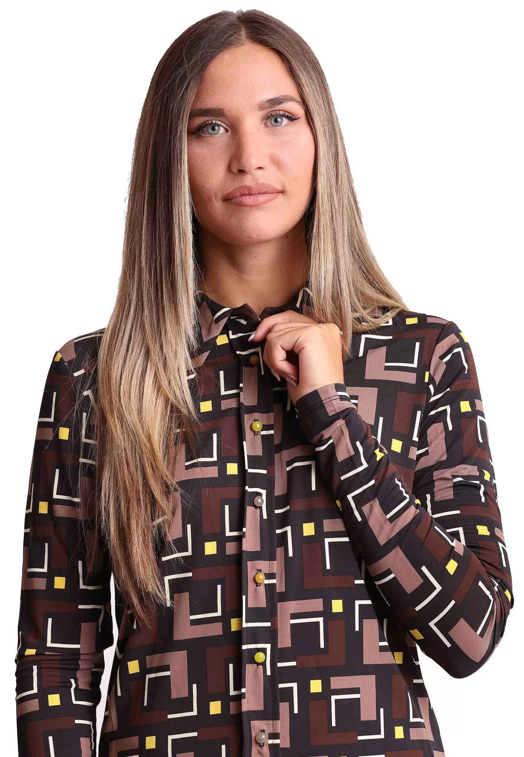 Camicie Donna Melody Print In Jersey Stampato Nero A Fantasia*Maliparmi Discount