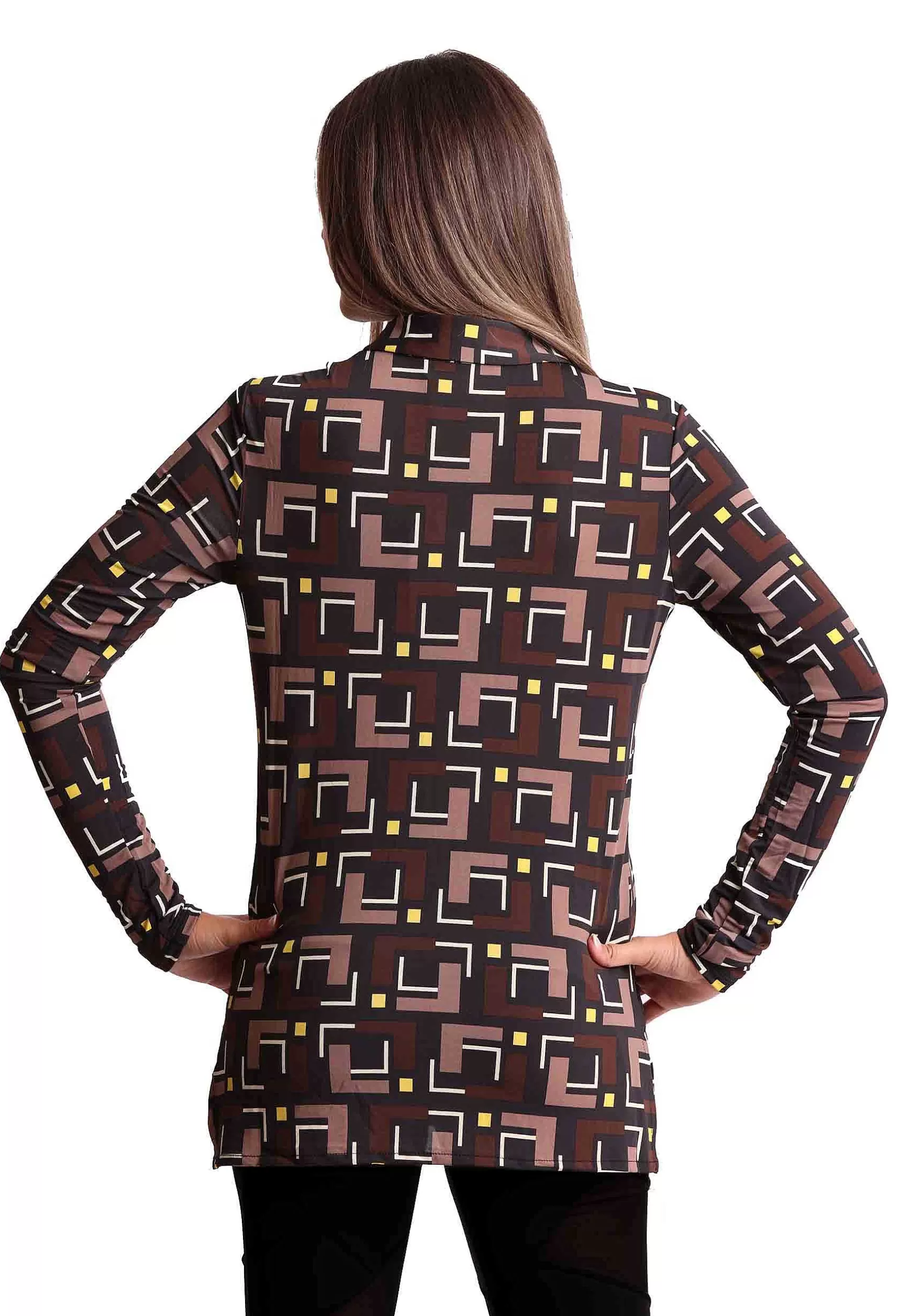 Camicie Donna Melody Print In Jersey Stampato Nero A Fantasia*Maliparmi Discount