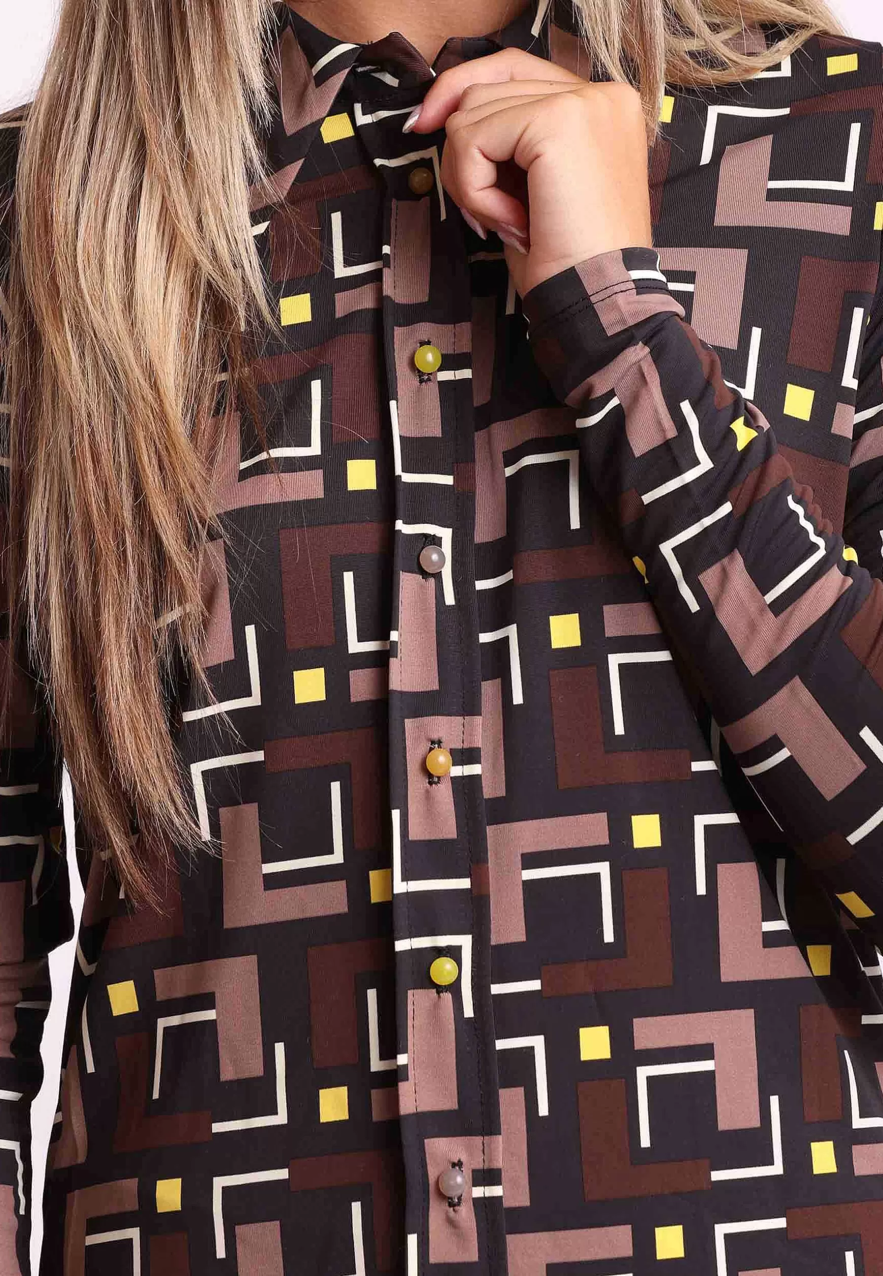Camicie Donna Melody Print In Jersey Stampato Nero A Fantasia*Maliparmi Discount