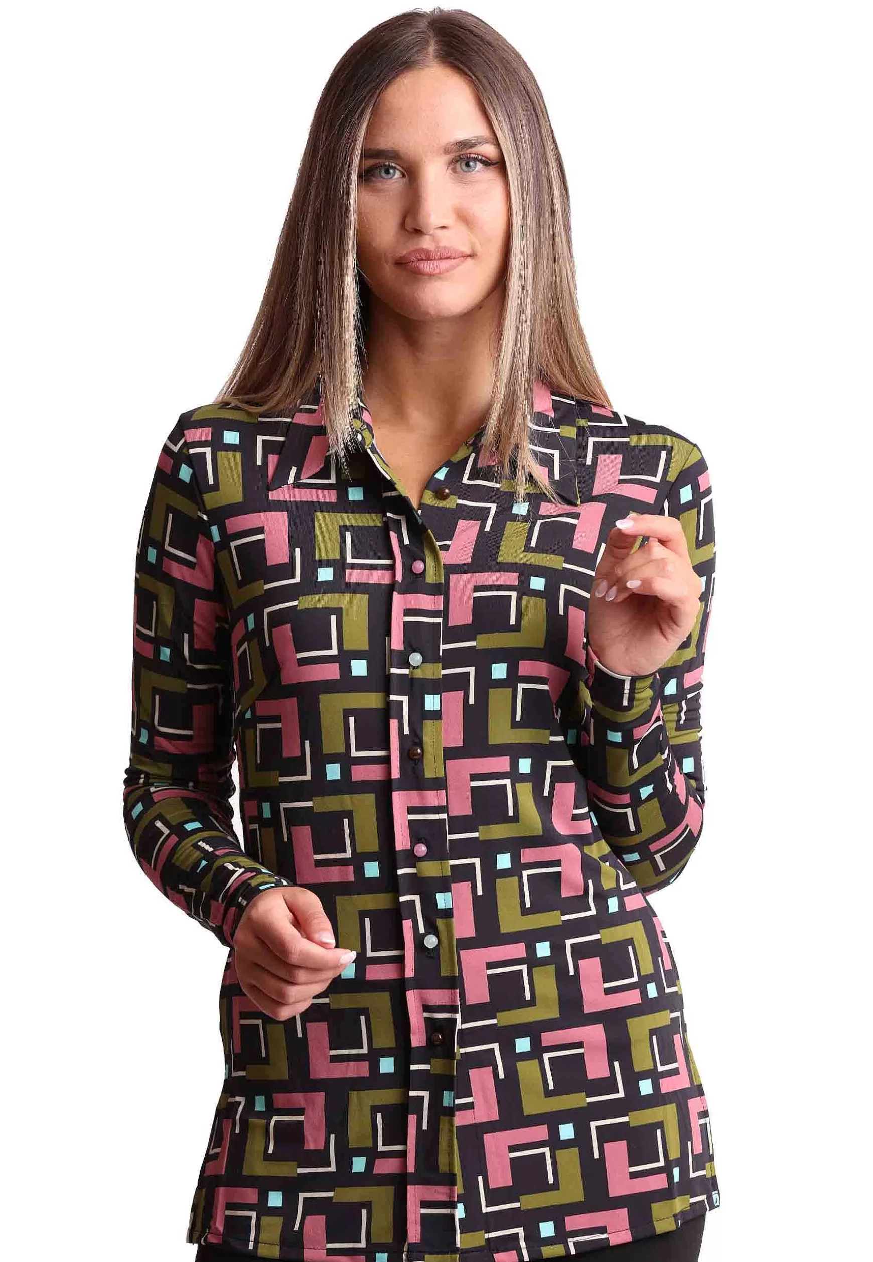 Camicie Donna Melody Print In Jersey Stampato Rosa A Fantasia*Maliparmi Discount