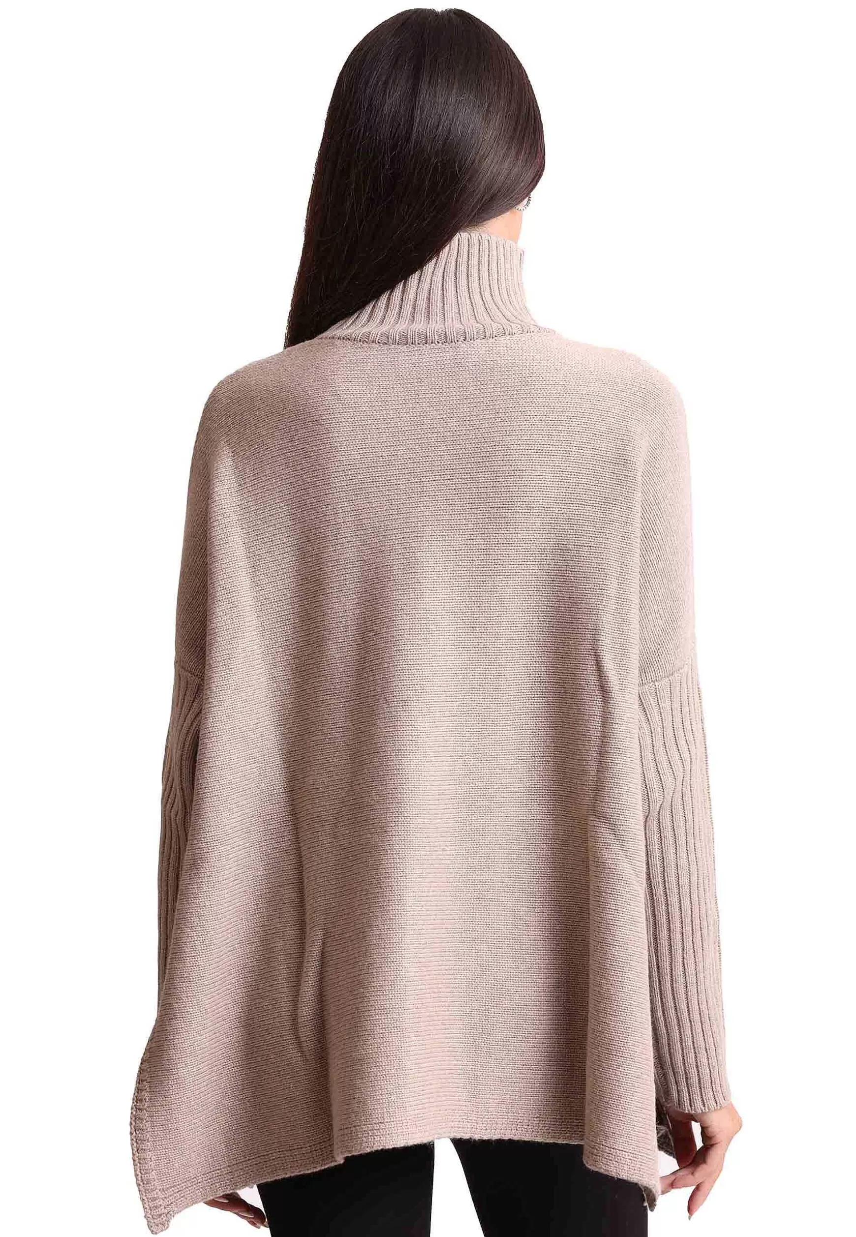 Cappa Donna New Soft Wool In Misto Cachemire Taupe Con Collo Alto*Maliparmi Sale