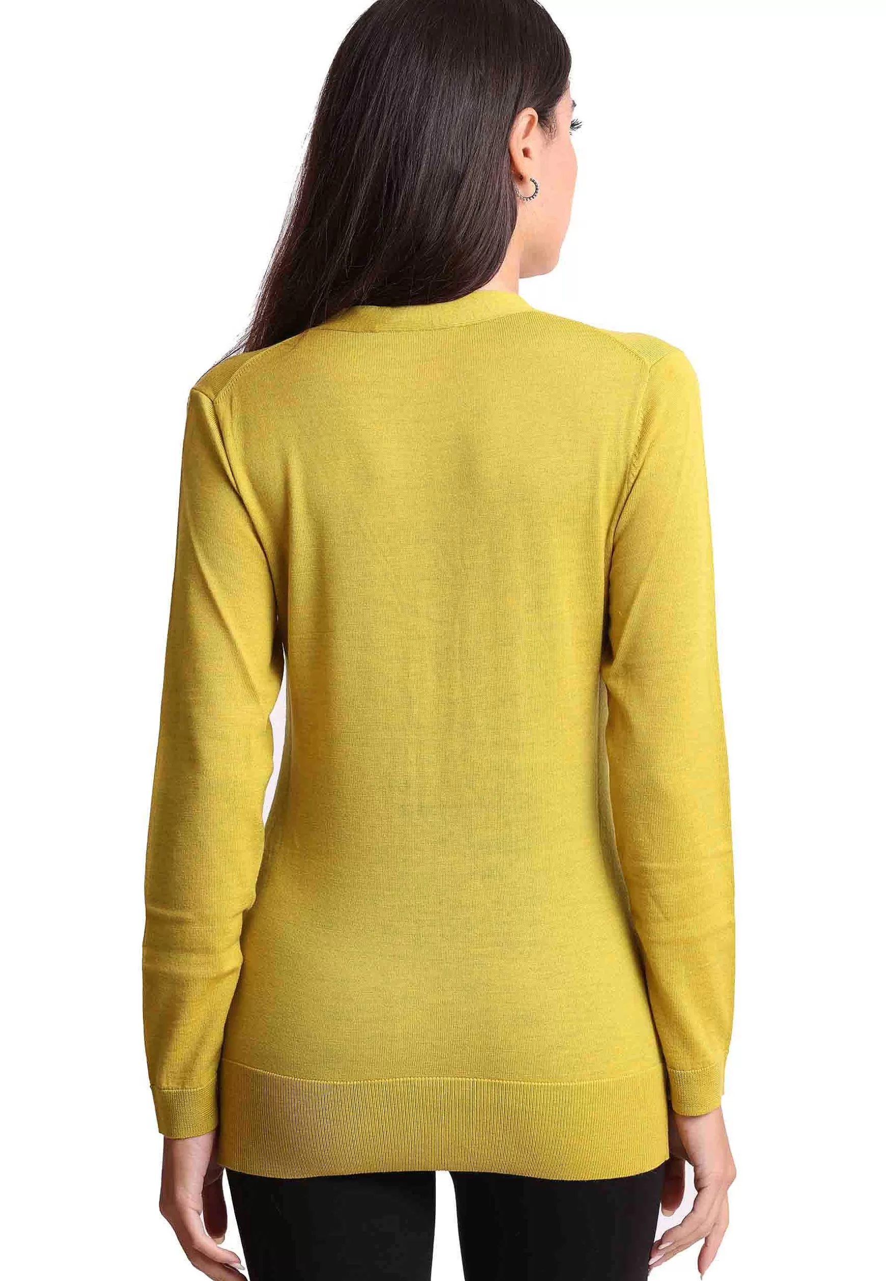 Cardigan Donna Colourd Of The World In Pura Lana Merinos Gialla*Maliparmi Cheap