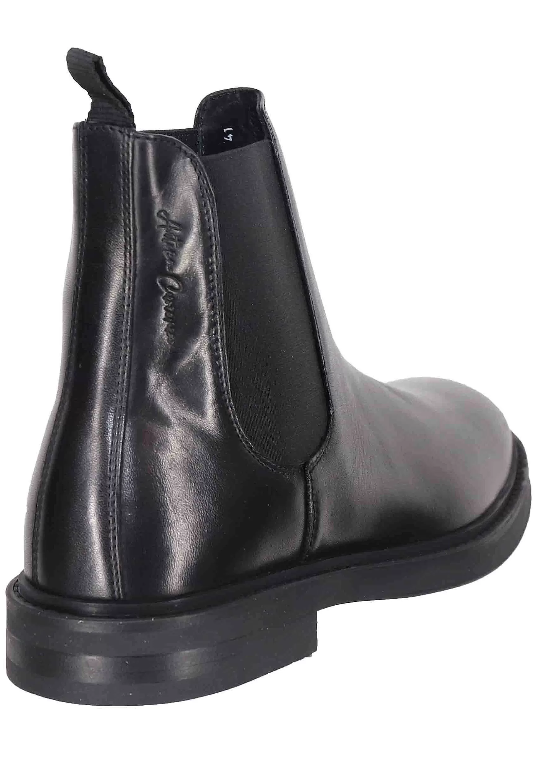 Chelsea Boots Uomo In Pelle Nera Con Suola In Gomma*Antica Cuoieria Cheap