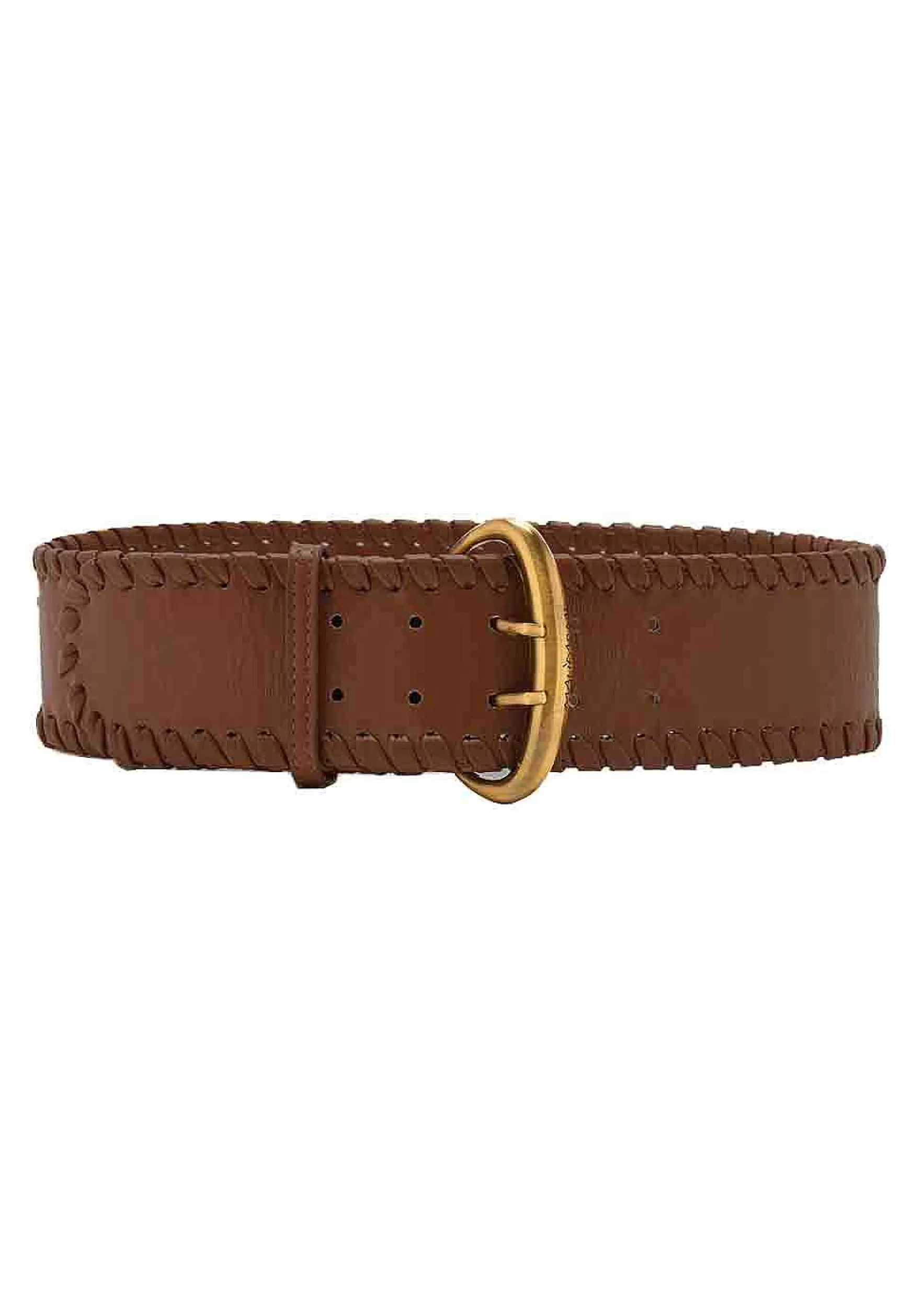 Cinture Donna Tresse In Pelle Cammello Con Fibbione Oro*Maliparmi Clearance