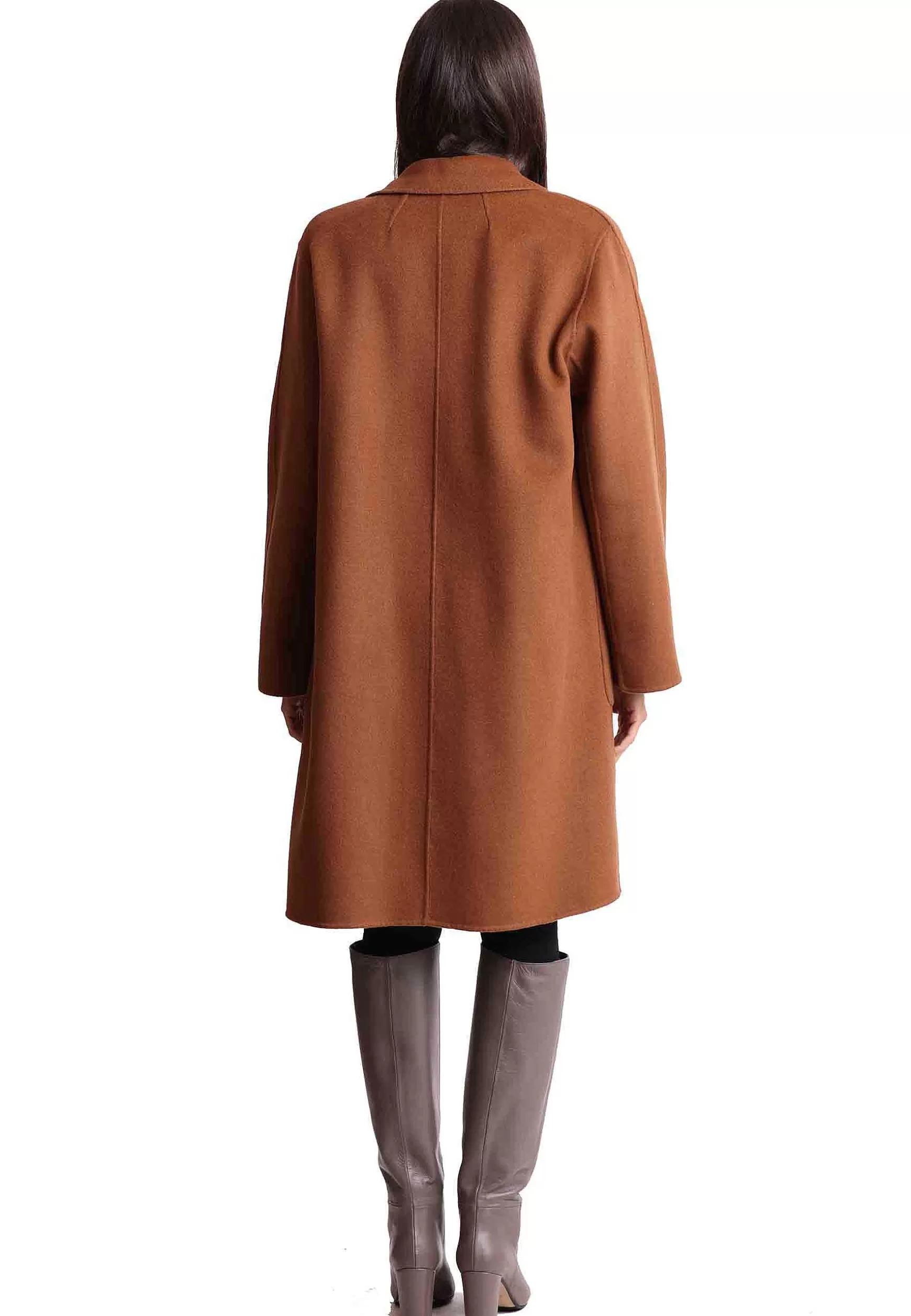 Coppotti Monopetto Donna Double In Lana Marrone E Testa Di Moro*Maliparmi Best Sale
