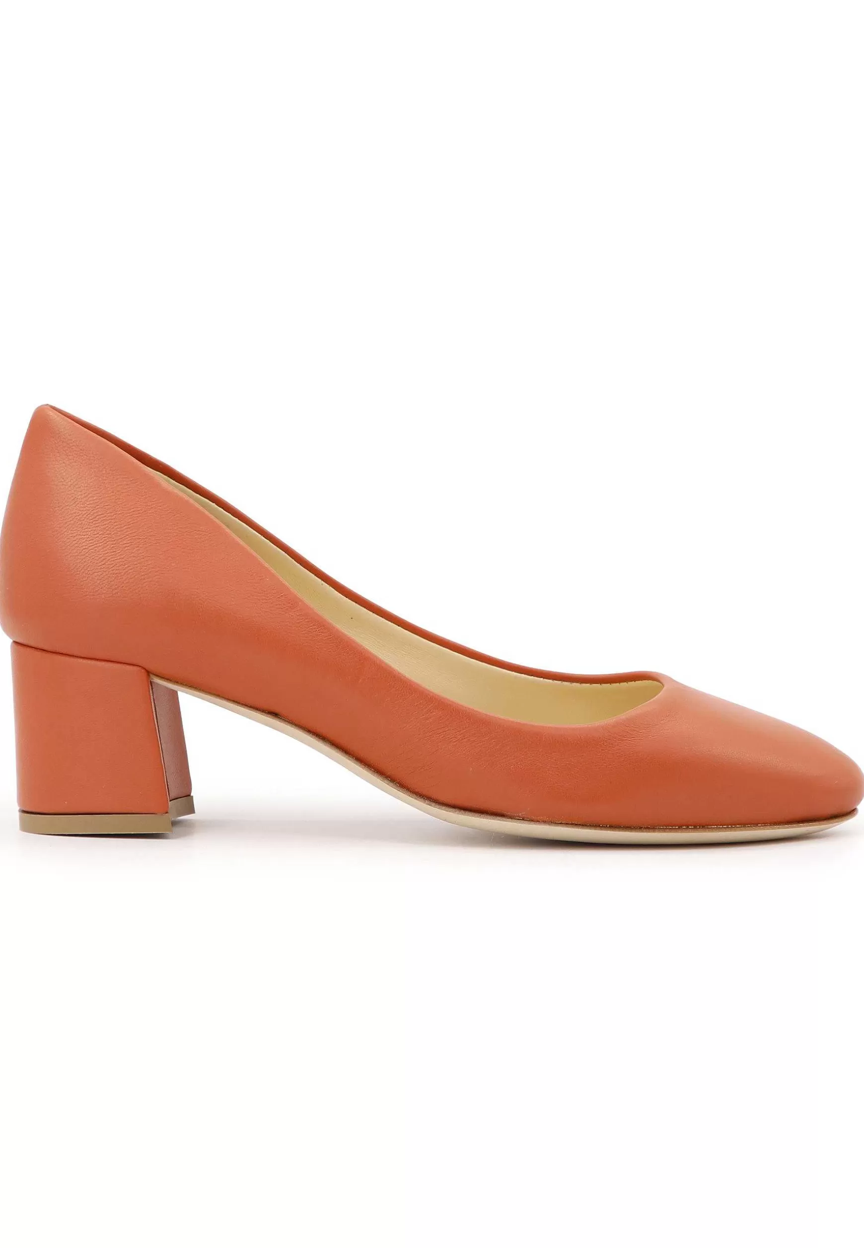 Decoete Donna In Pee Arancio Con Tacco Basso E Punta Tonda*L Sale