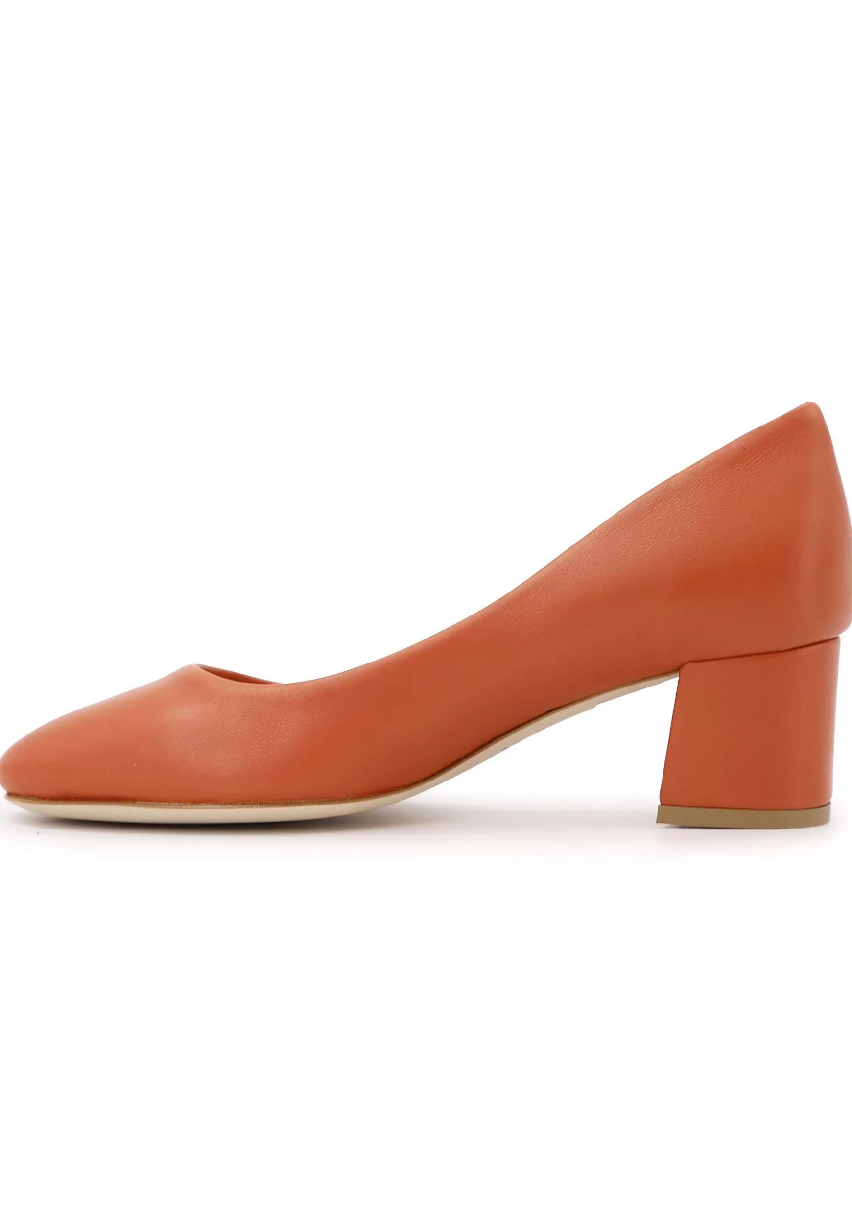 Decoete Donna In Pee Arancio Con Tacco Basso E Punta Tonda*L Sale