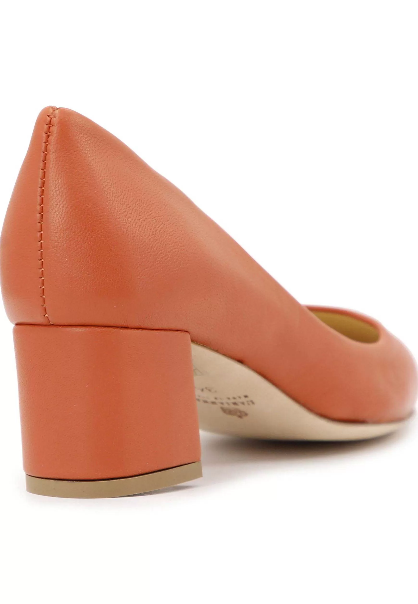 Decoete Donna In Pee Arancio Con Tacco Basso E Punta Tonda*L Sale