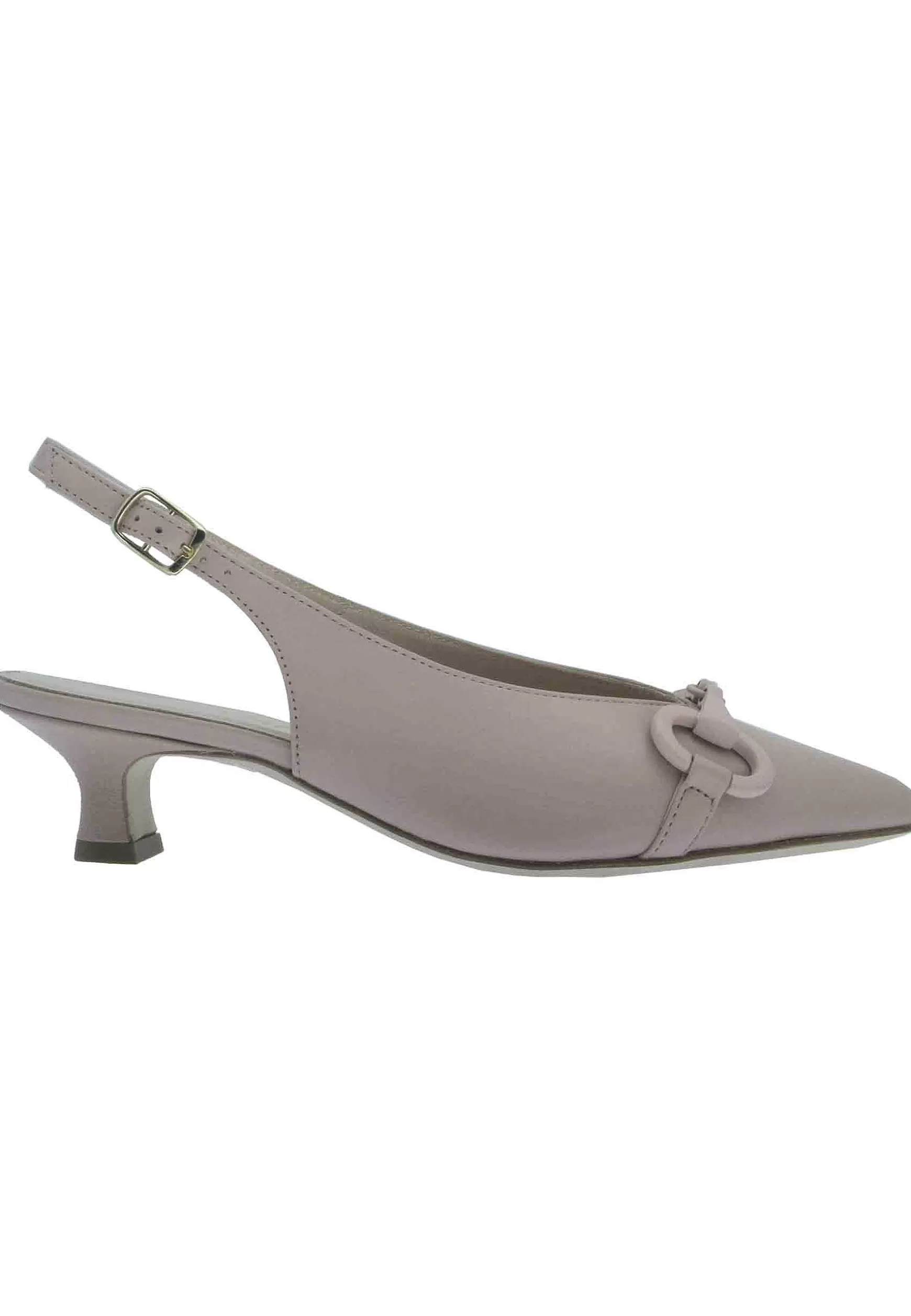Decollete Donna In Pelle Nude Con Accessorio In Tinta Tacco Basso** Cheap