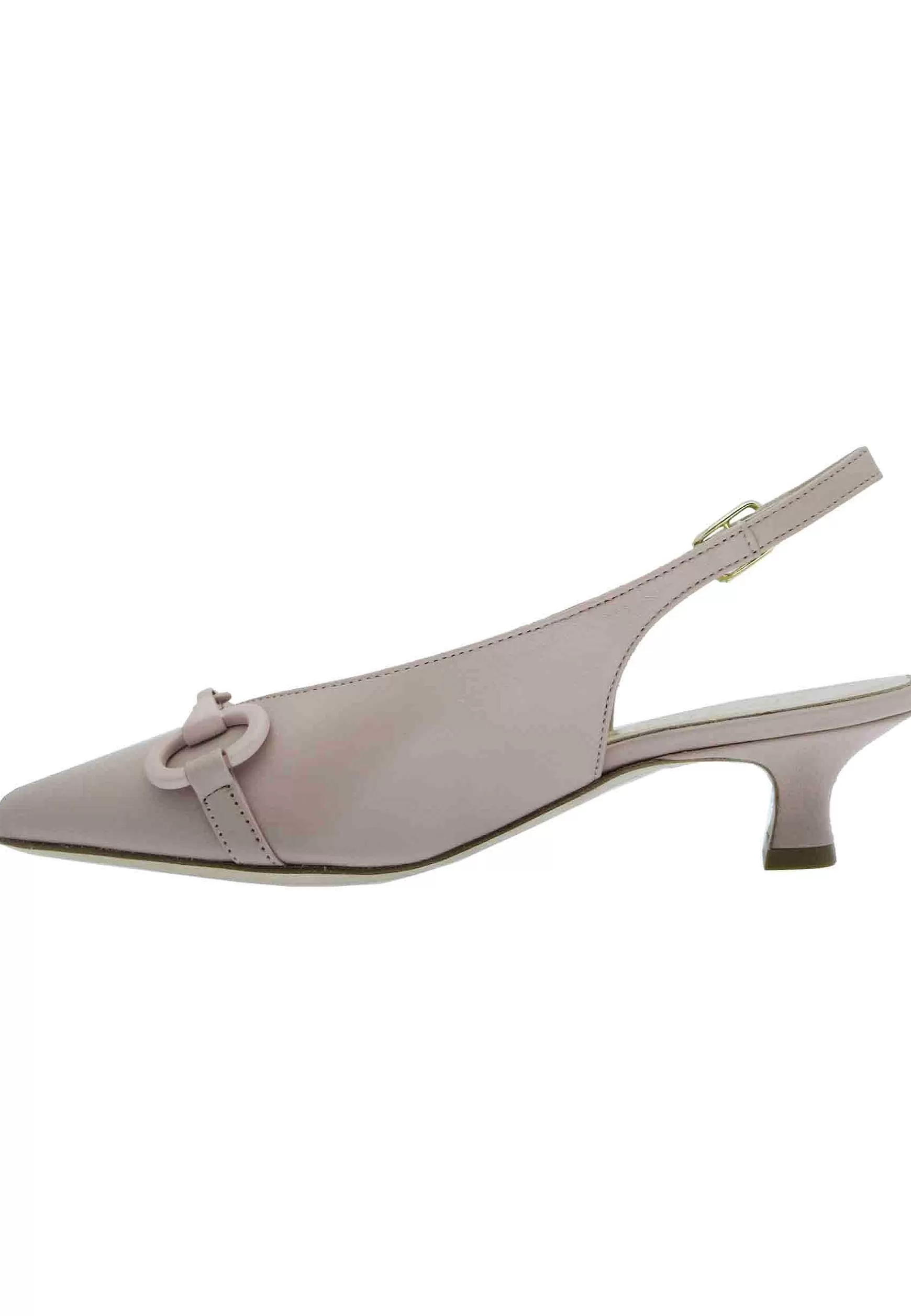 Decollete Donna In Pelle Nude Con Accessorio In Tinta Tacco Basso** Cheap