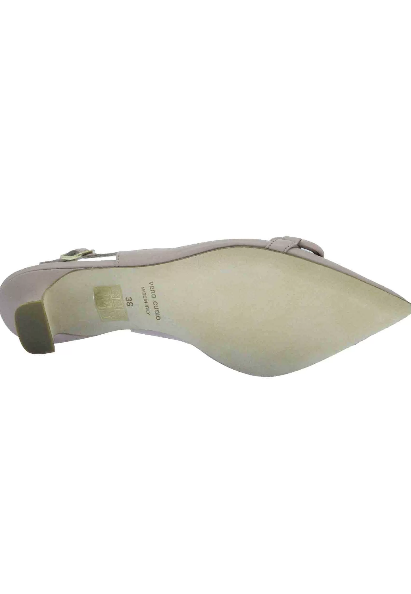 Decollete Donna In Pelle Nude Con Accessorio In Tinta Tacco Basso** Cheap