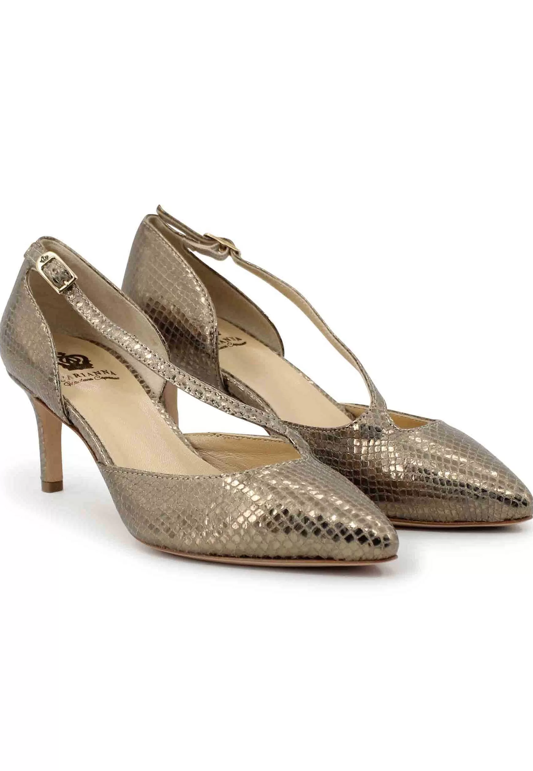 Decoete Donna In Pee Patino Con Tacco E Cinturino Su Coo Piede*L New