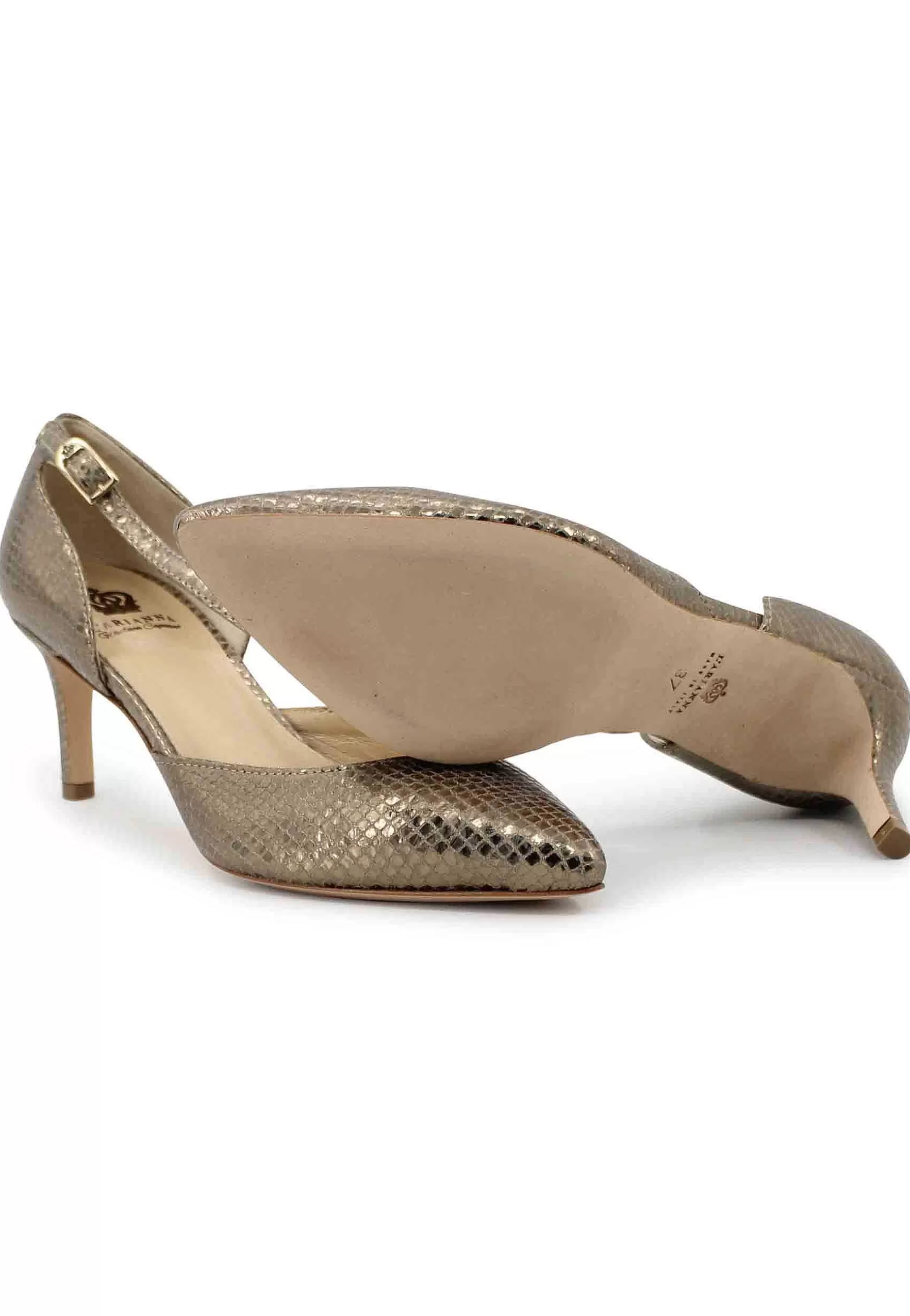 Decoete Donna In Pee Patino Con Tacco E Cinturino Su Coo Piede*L New