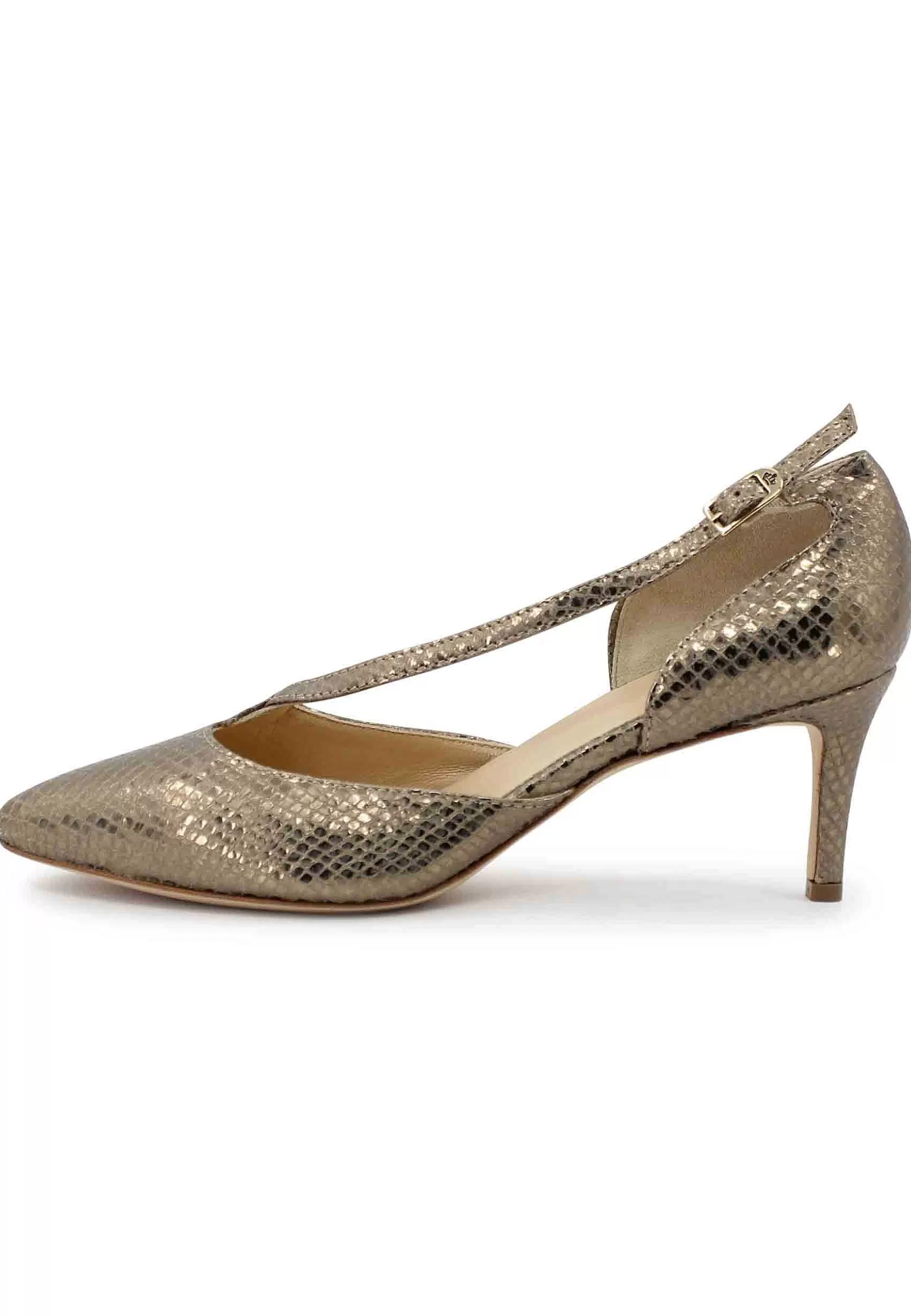 Decoete Donna In Pee Patino Con Tacco E Cinturino Su Coo Piede*L New