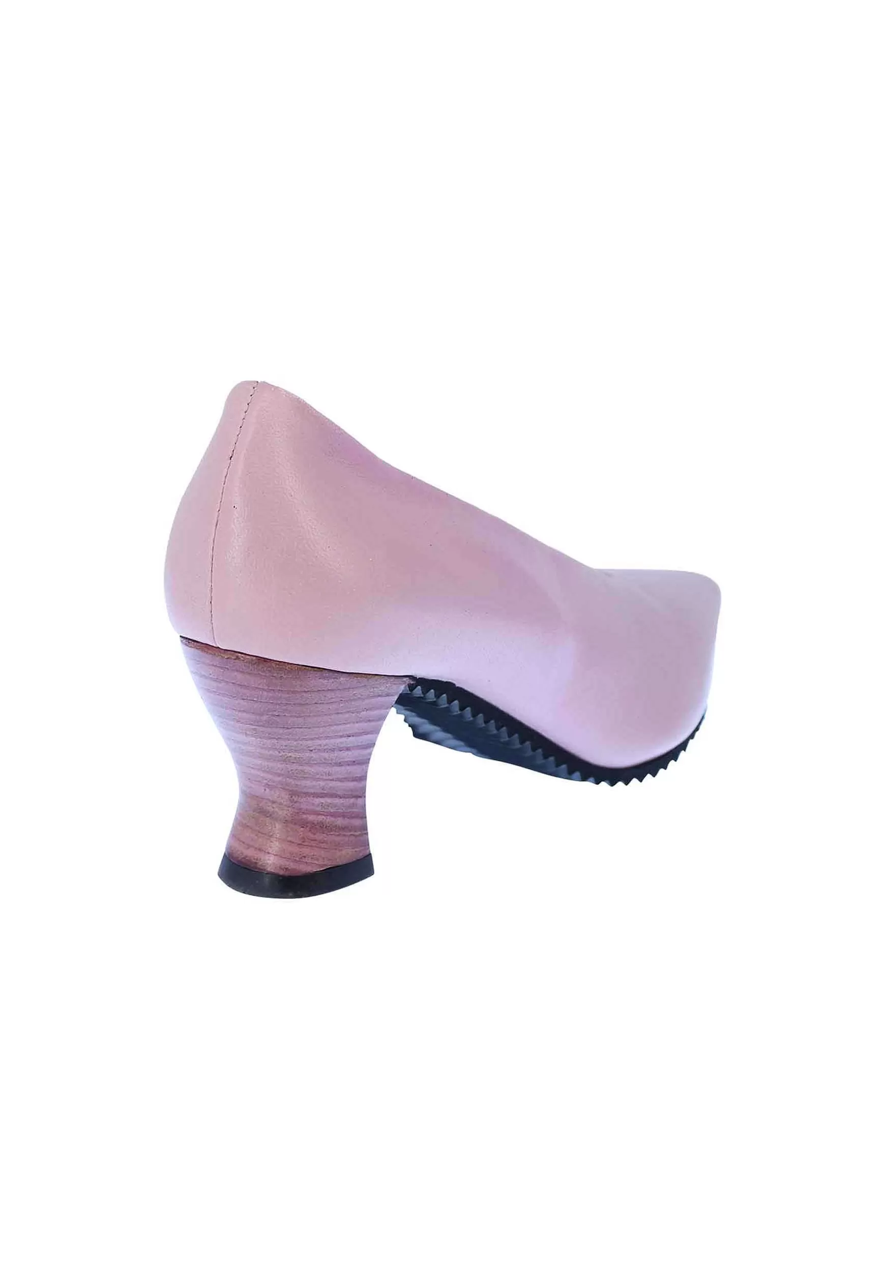 Decollete Donna In Pelle Rosa Punta Quadra E Tacco In Cuoio** Best