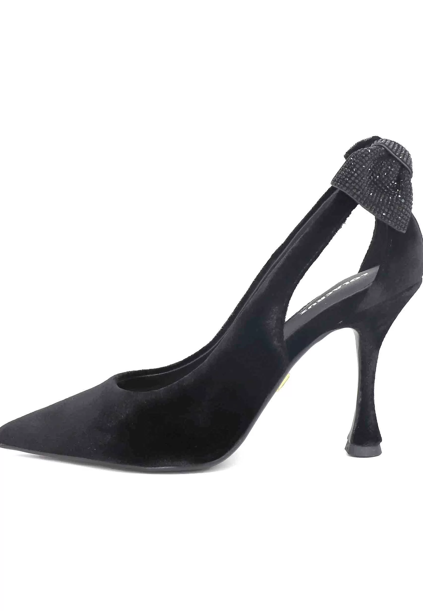 Decollete Donna In Velluto Nero Con Fiocco In Strass Persan*Lola Cruz Outlet
