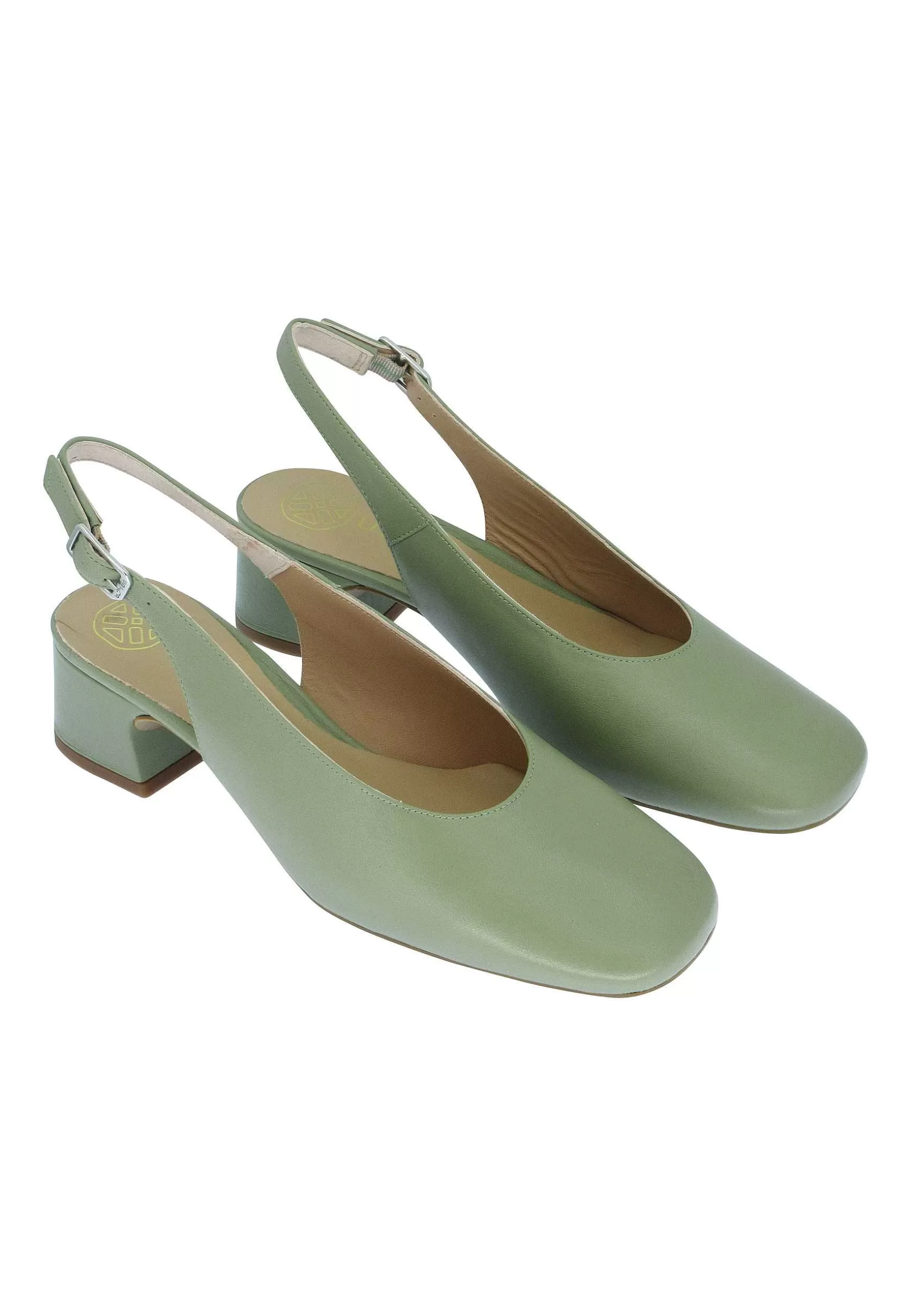 Decollete Donna Lavay In Pelle Verde Con Punta Squadrata E Cinturino Posteriore*Unisa Best Sale