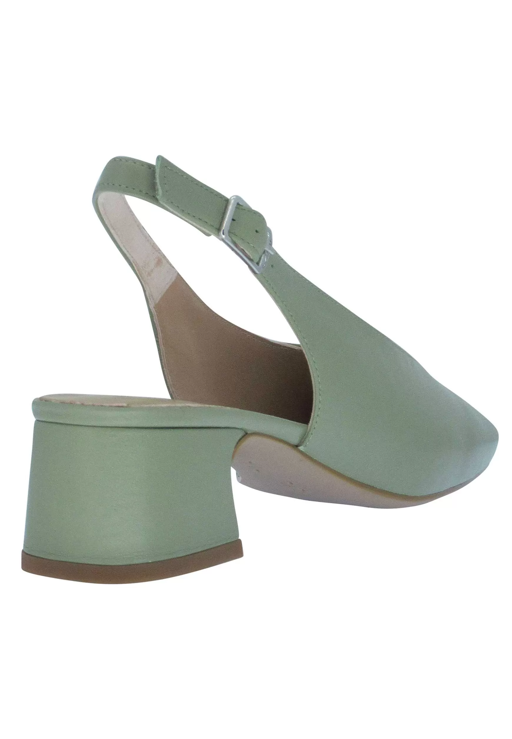 Decollete Donna Lavay In Pelle Verde Con Punta Squadrata E Cinturino Posteriore*Unisa Best Sale