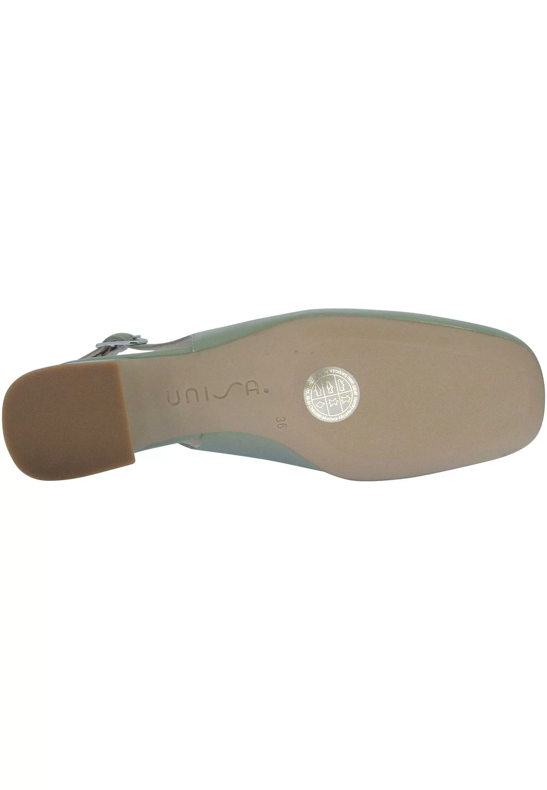 Decollete Donna Lavay In Pelle Verde Con Punta Squadrata E Cinturino Posteriore*Unisa Best Sale