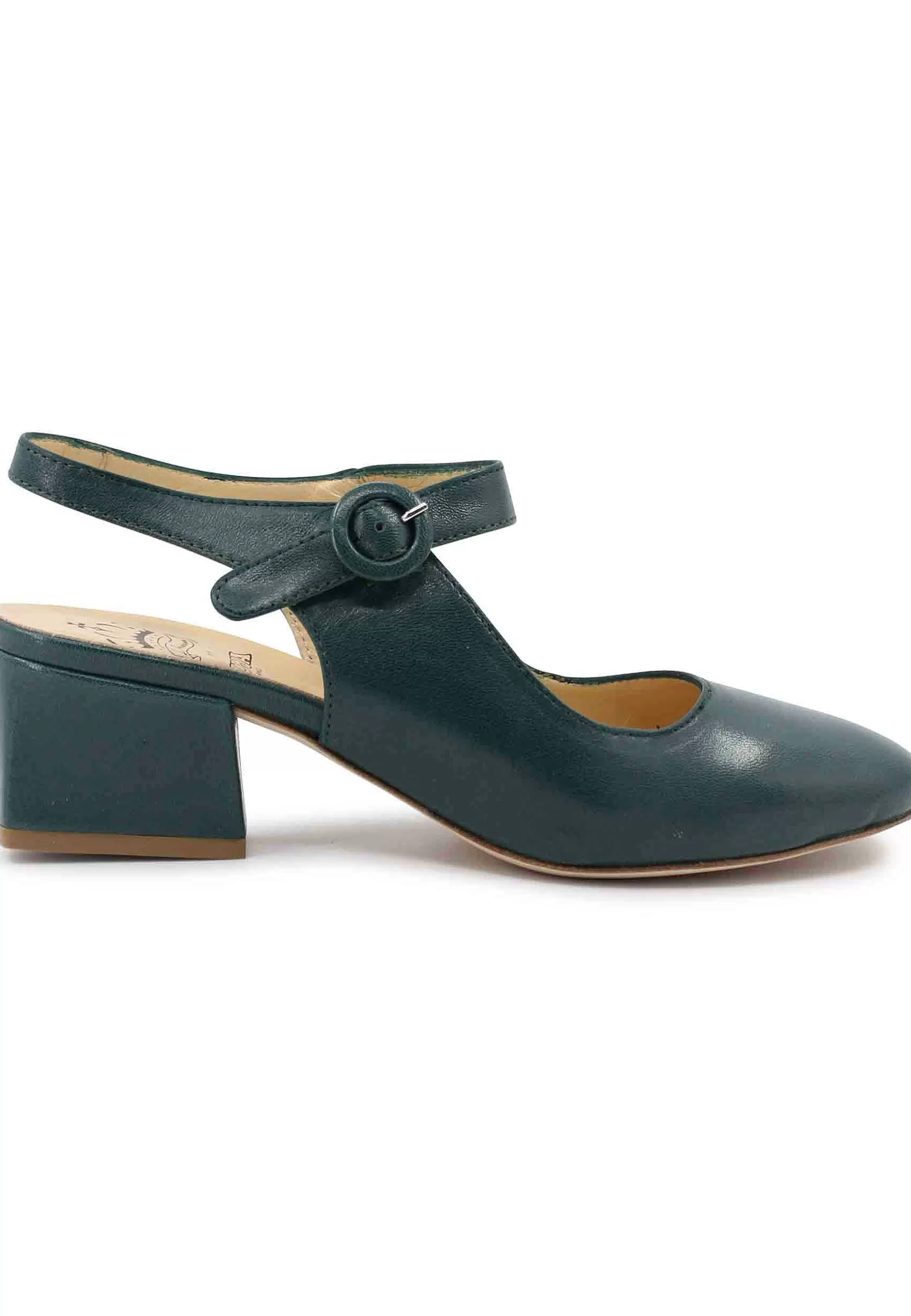 Decoete Singback Donna Tacco Basso In Pee Verde E Cinturino Aa Cavigia*L Best Sale