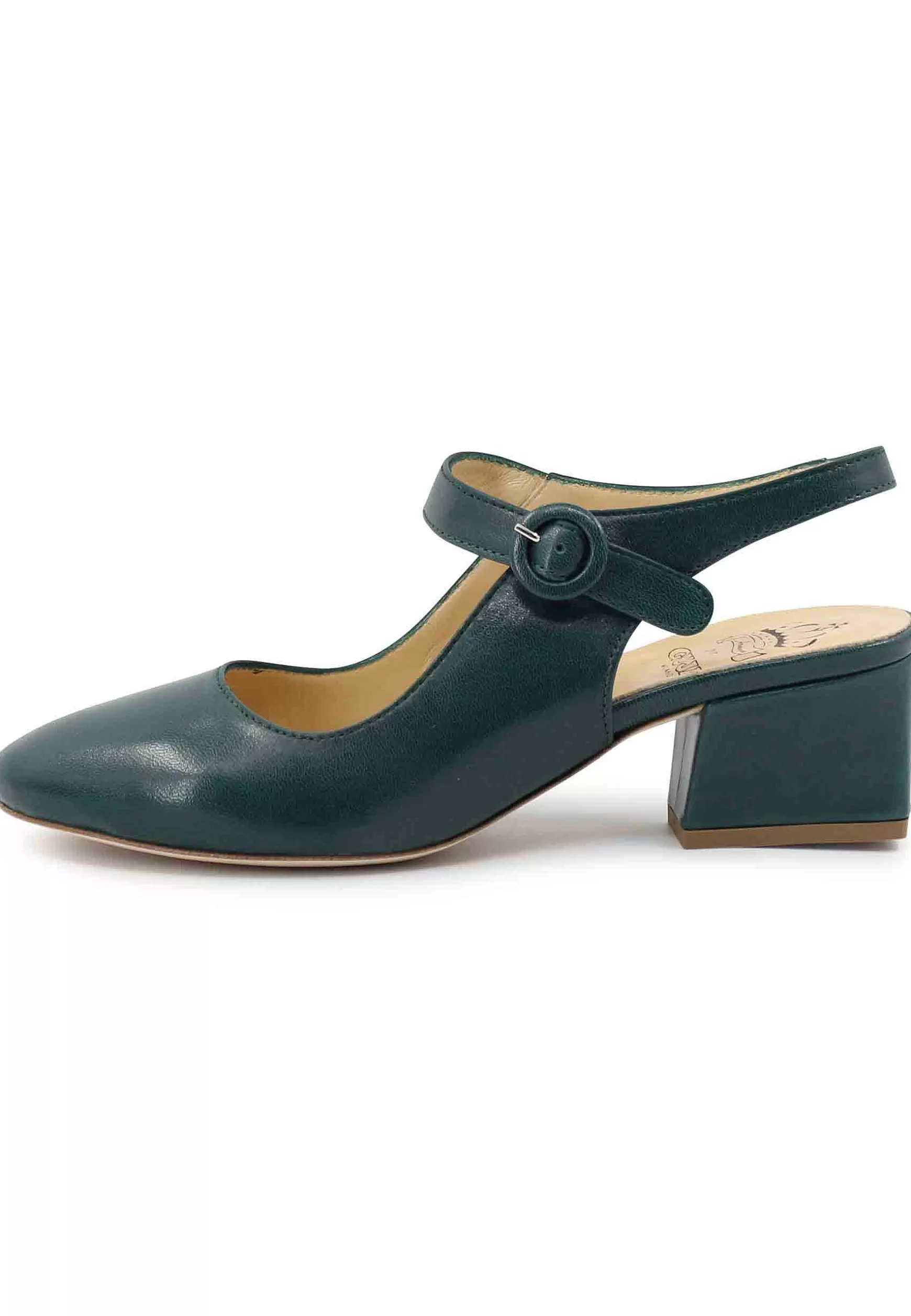 Decoete Singback Donna Tacco Basso In Pee Verde E Cinturino Aa Cavigia*L Best Sale