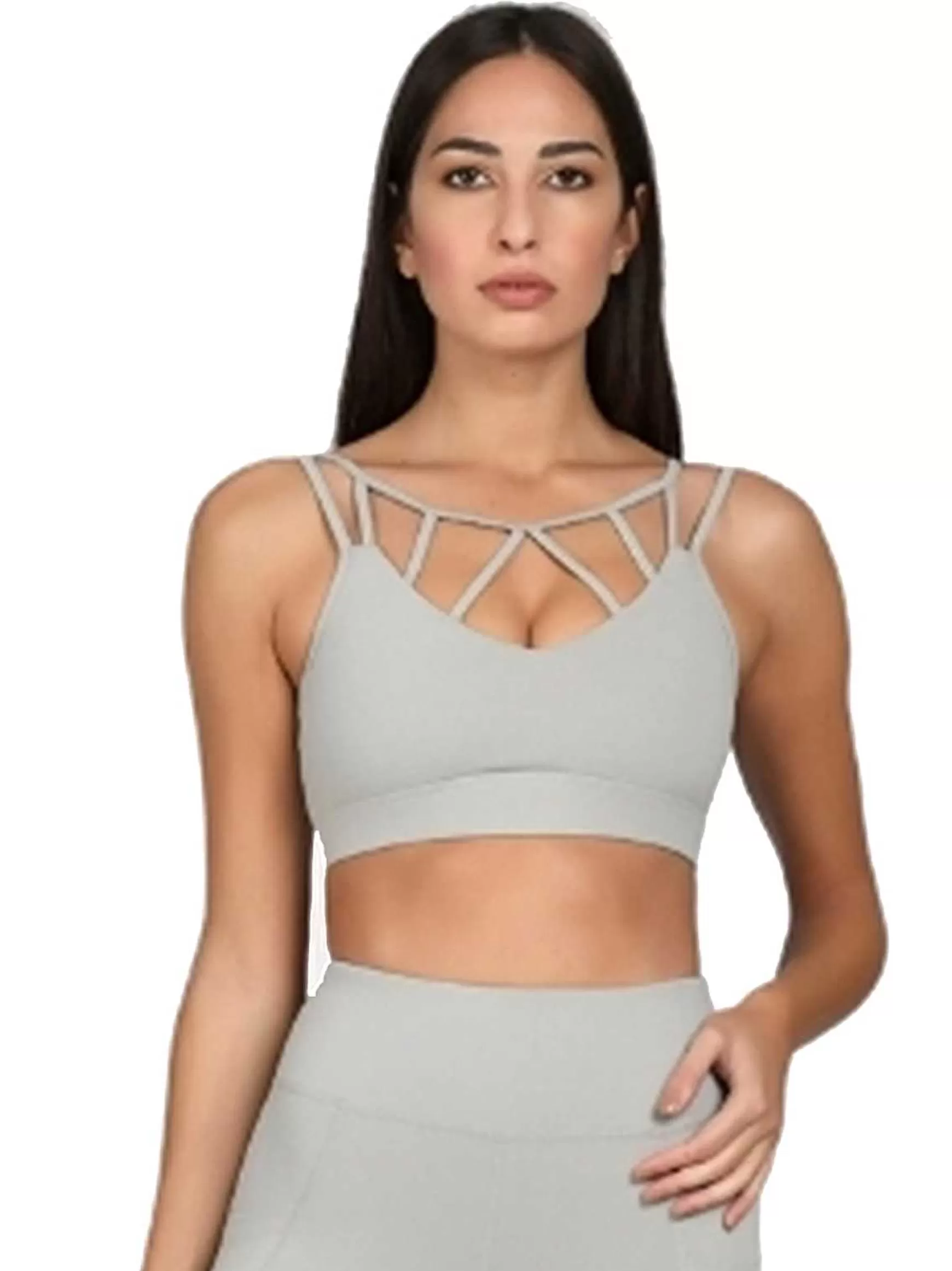 Dinamika Top Sportswear Donna In Microfibra Grigio Imbottito Effetto Push Up*Invertika Online