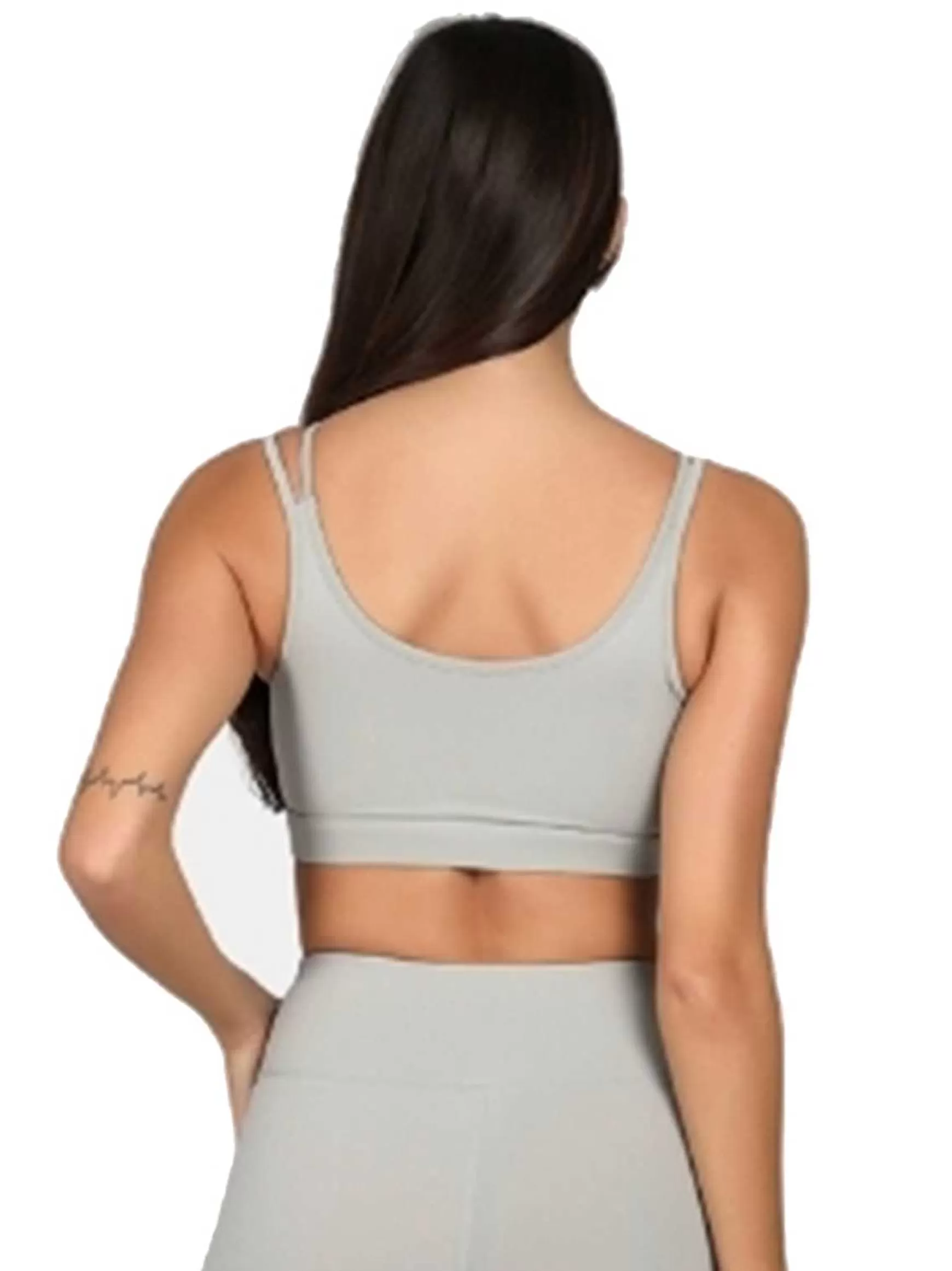 Dinamika Top Sportswear Donna In Microfibra Grigio Imbottito Effetto Push Up*Invertika Online