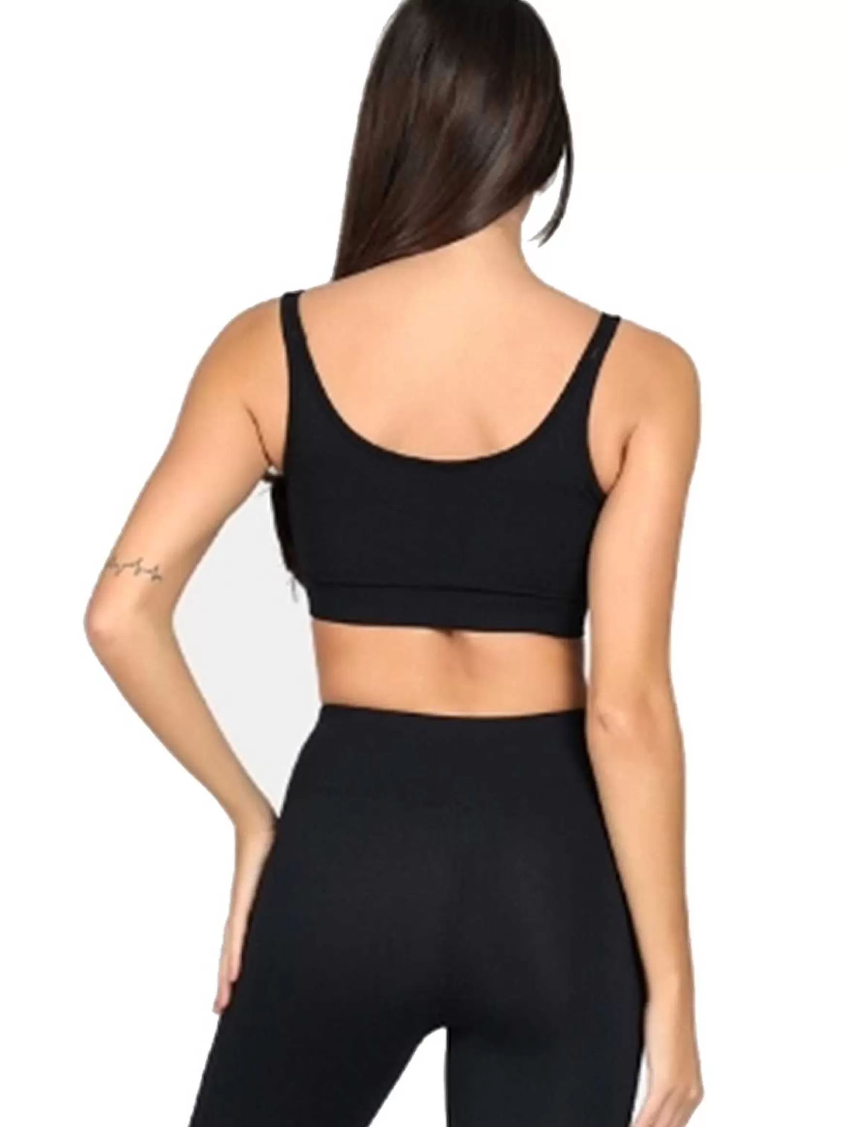 Dinamika Top Sportswear Donna In Microfibra Nero Imbottito Effetto Push Up*Invertika Best Sale