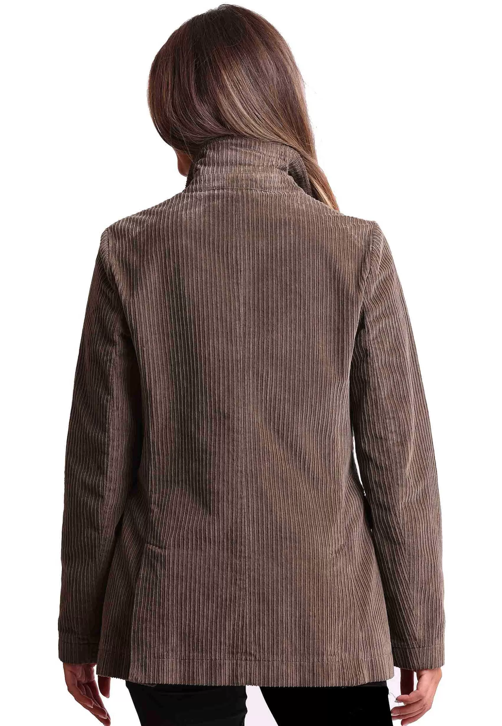 Giacca Donna Corduroy In Velluto Grigio Doppiopetto*Maliparmi Shop
